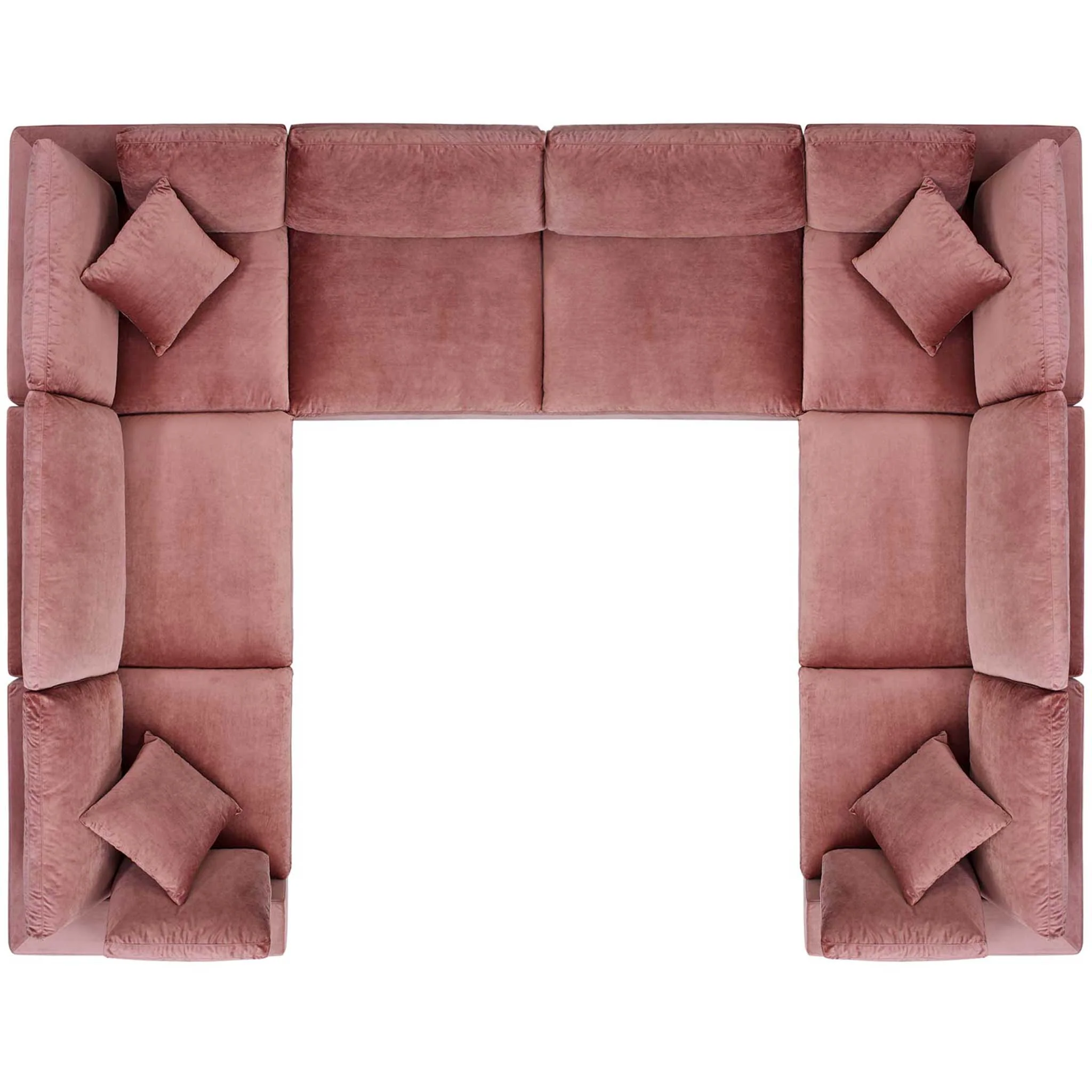 Carmen 8 Piece Modular Sectional Velvet Sofa Dusty Rose - Image 2