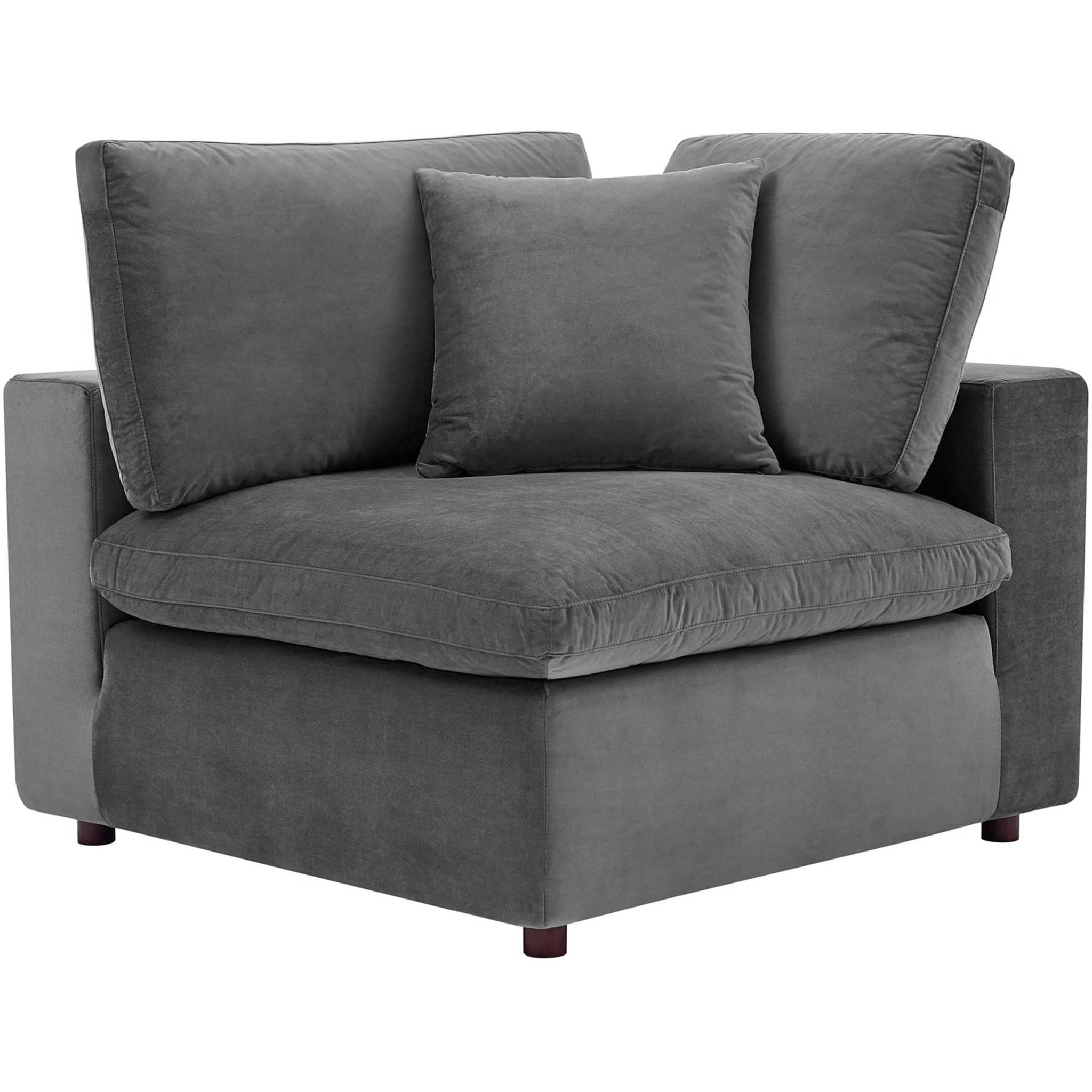 Carmen 8 Piece Modular Sectional Velvet Sofa Gray - Image 3