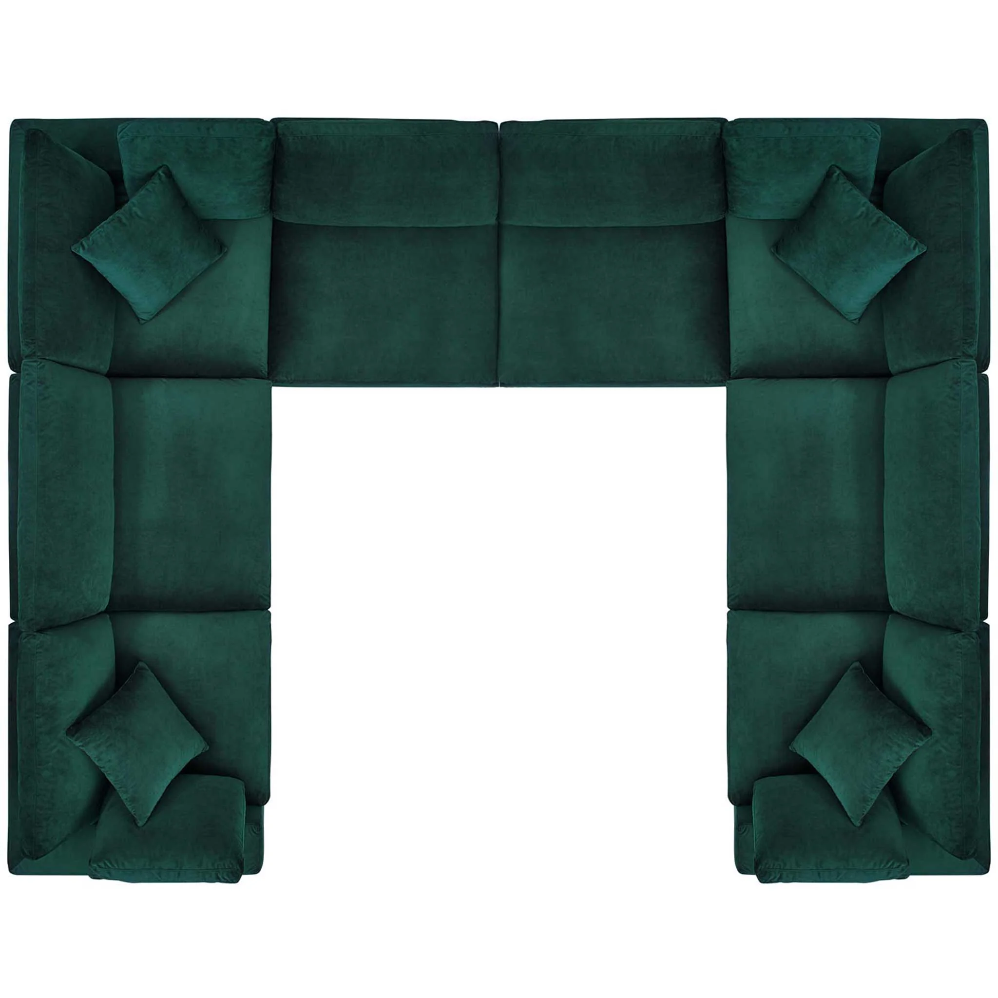 Carmen 8 Piece Modular Sectional Velvet Sofa Green - Image 2