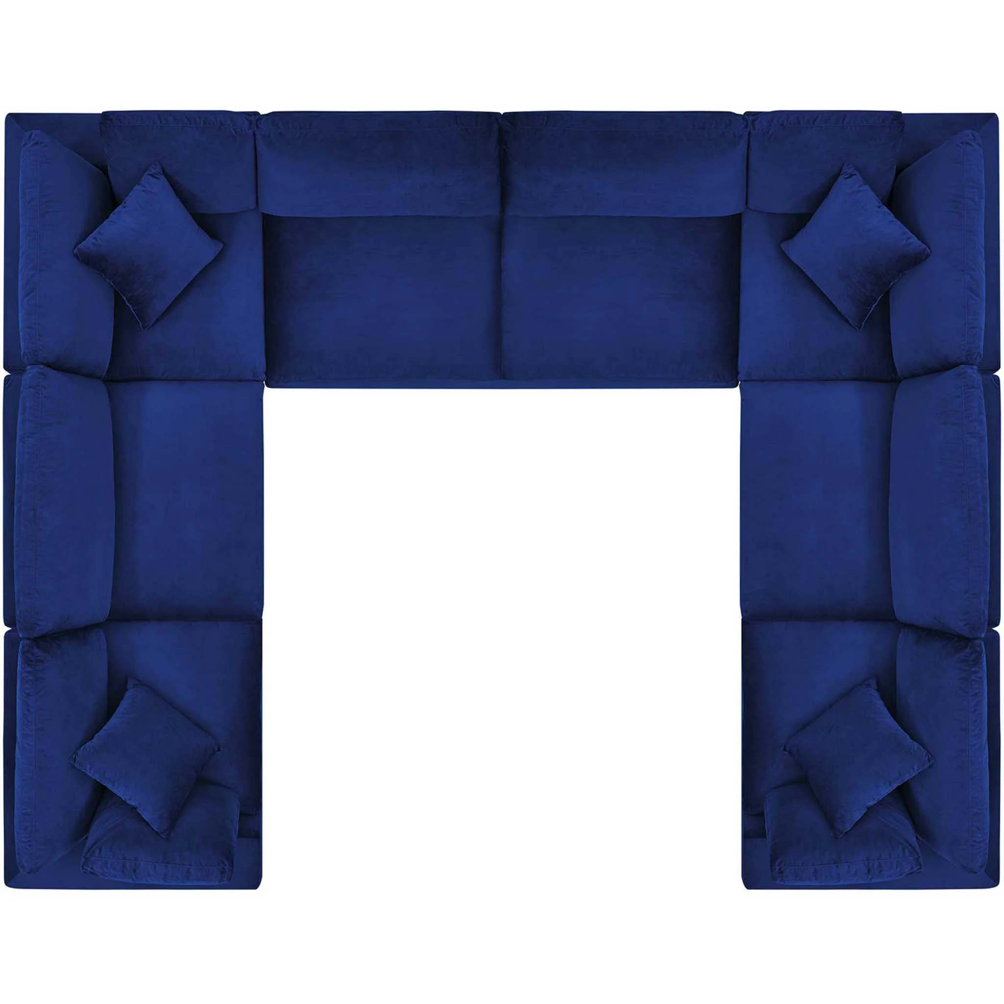Carmen 8 Piece Modular Sectional Velvet Sofa Navy - Image 2