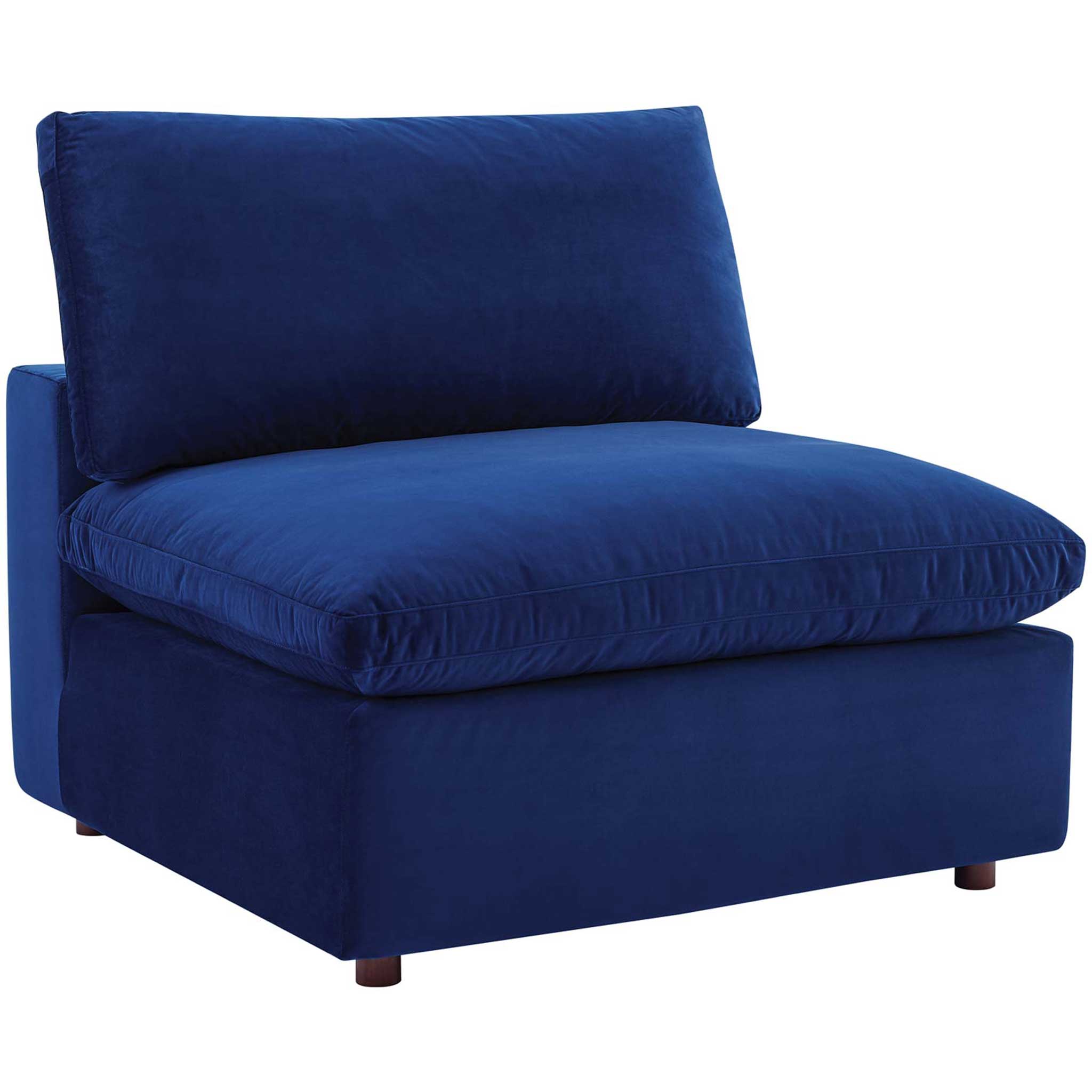 Carmen 8 Piece Modular Sectional Velvet Sofa Navy - Image 5