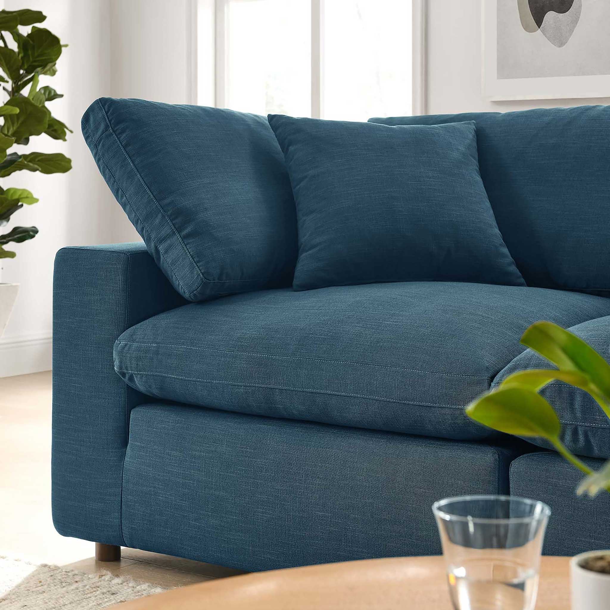 Carmen Down Filled Overstuffed Loveseat Azure - Image 9