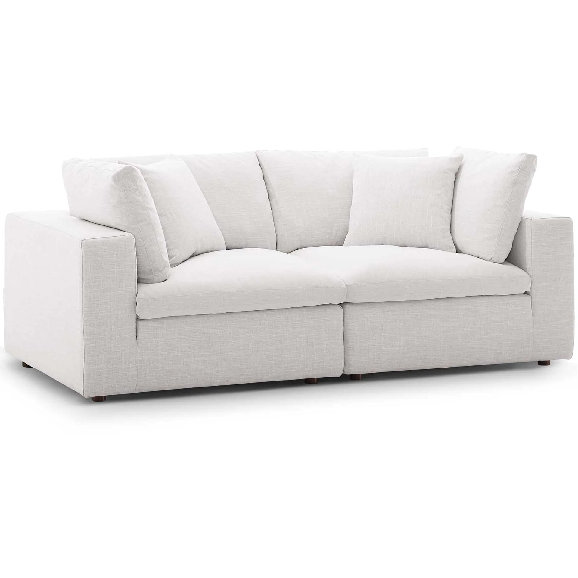 Carmen Down Filled Overstuffed Loveseat Beige - Image 2