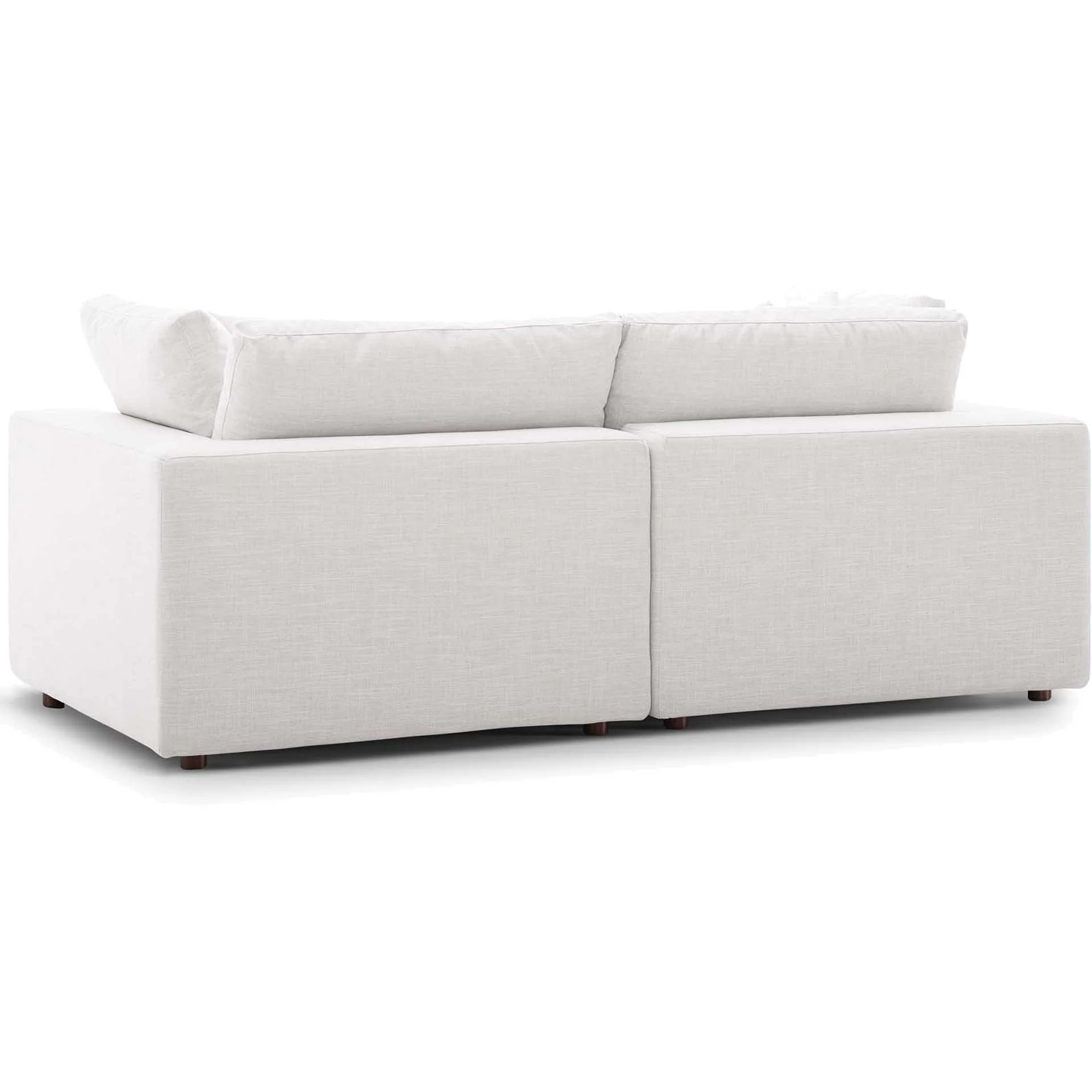 Carmen Down Filled Overstuffed Loveseat Beige - Image 3