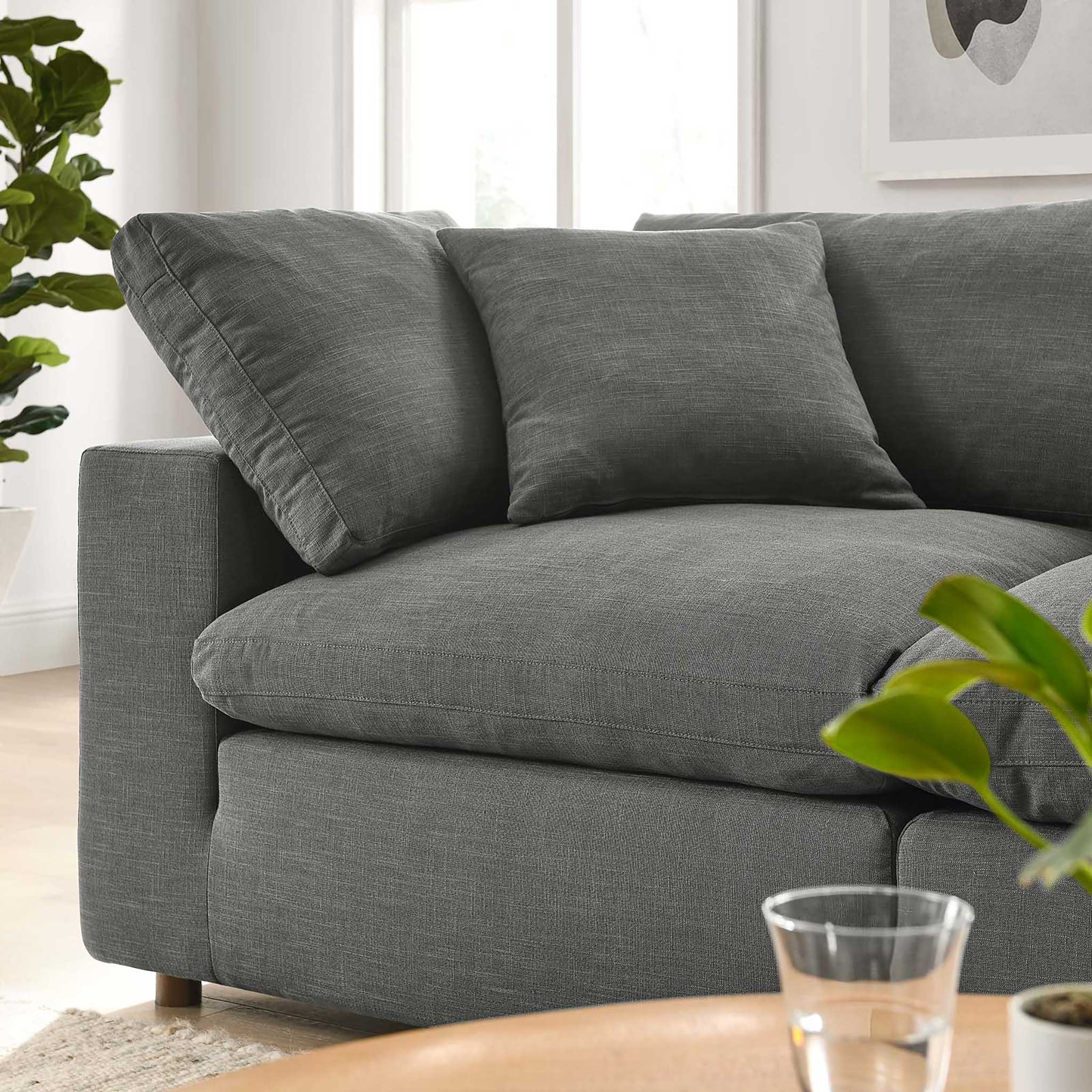 Carmen Down Filled Overstuffed Loveseat Gray - Image 9