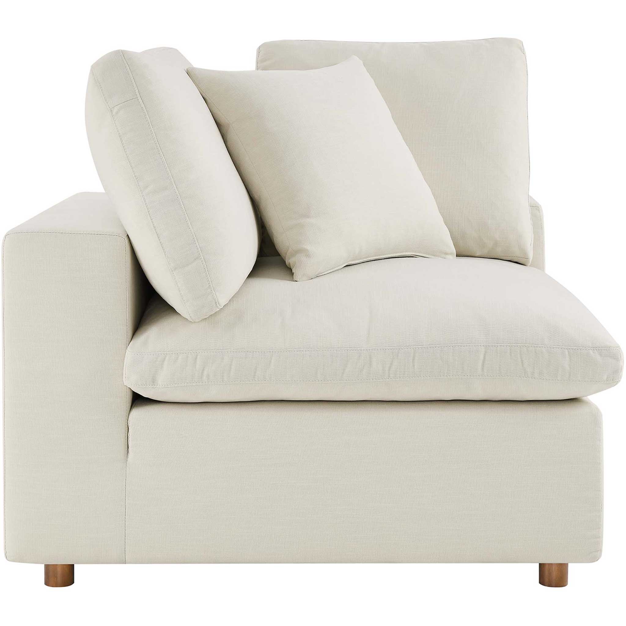 Carmen Down Filled Overstuffed Loveseat Light Beige - Image 6