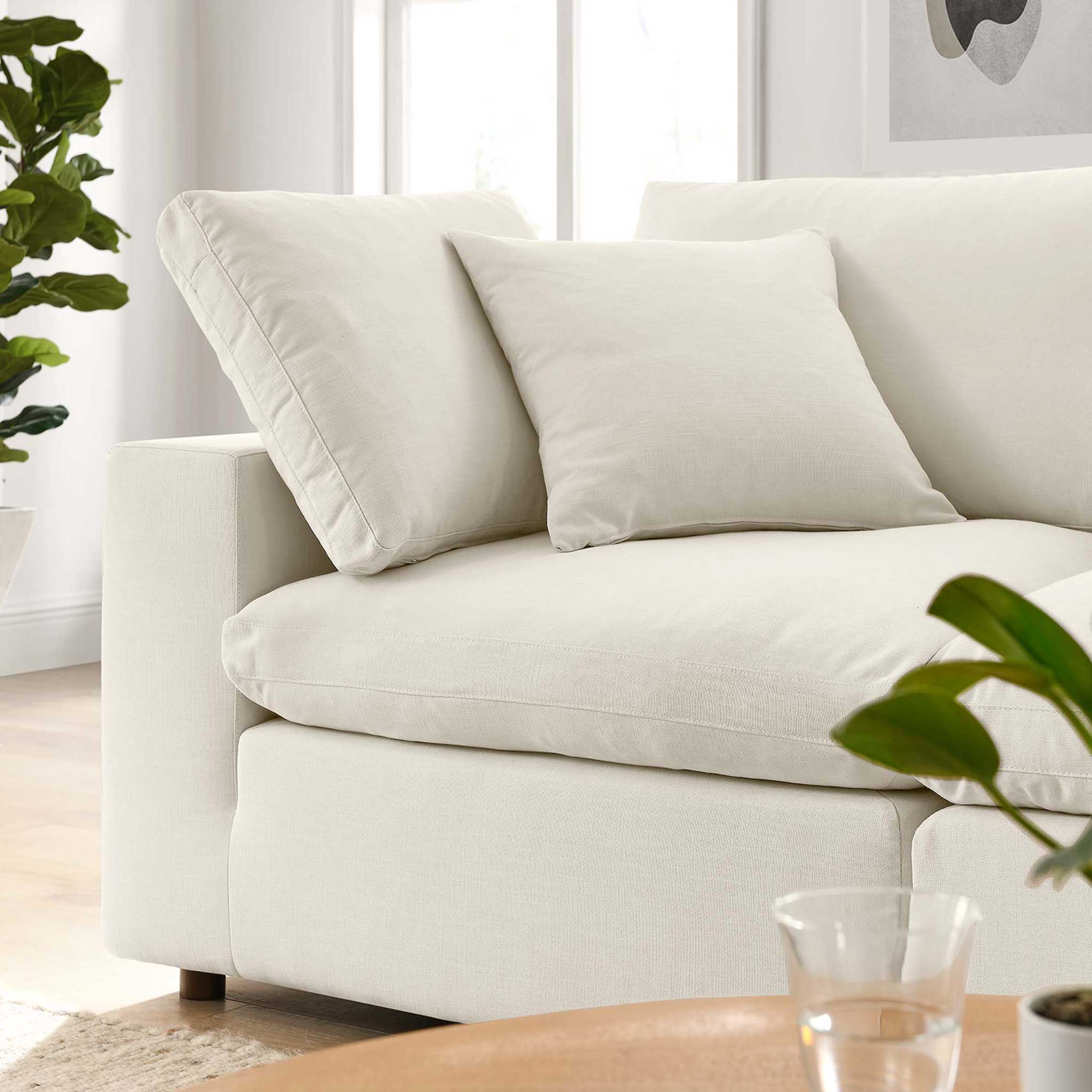 Carmen Down Filled Overstuffed Loveseat Light Beige - Image 9