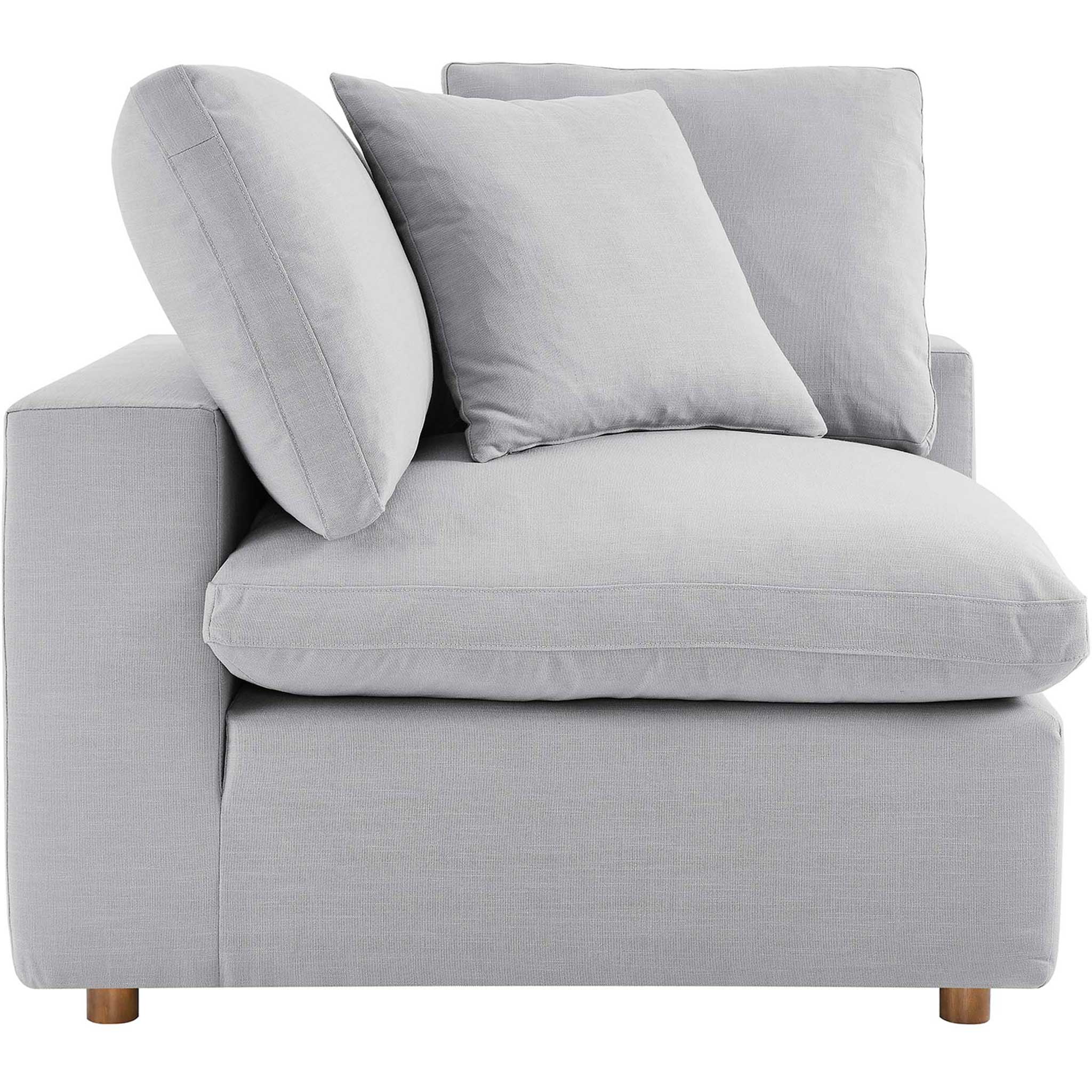Carmen Down Filled Overstuffed Loveseat Light Gray - Image 6