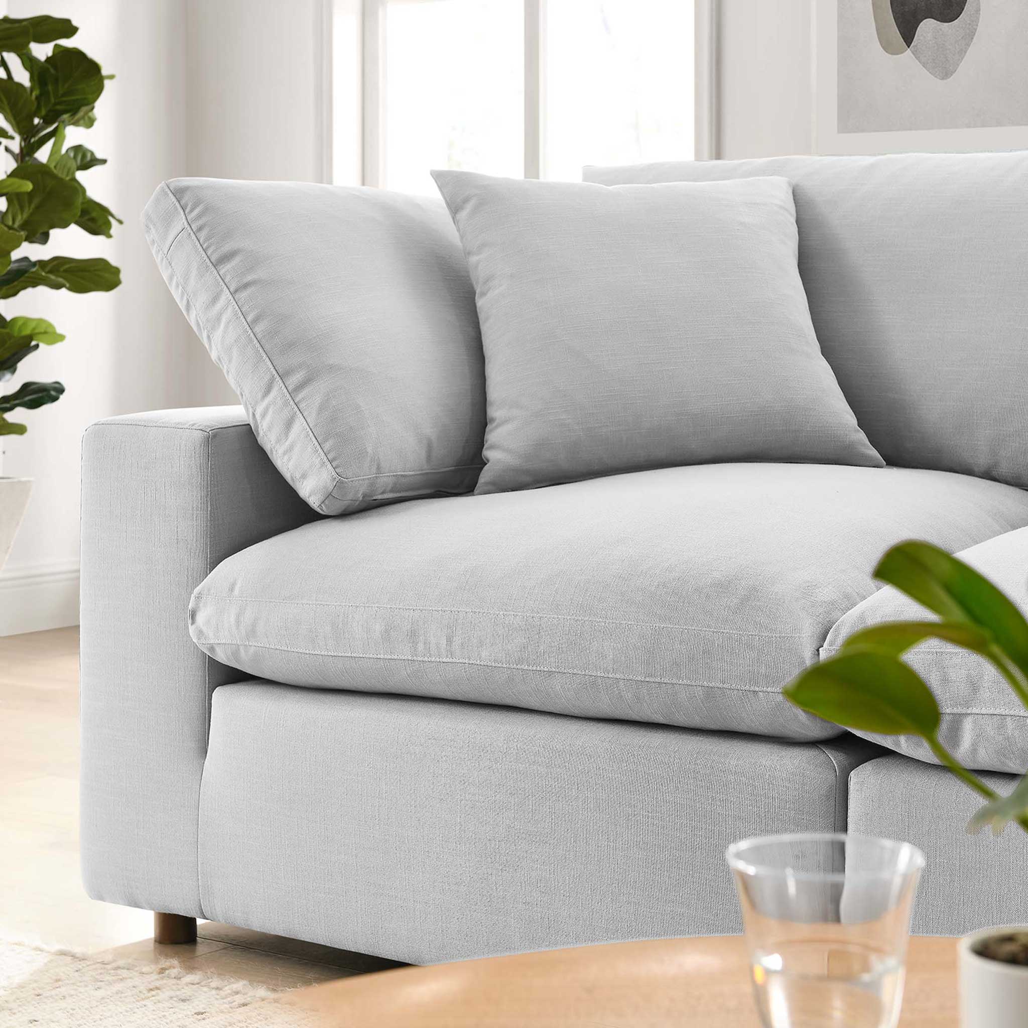 Carmen Down Filled Overstuffed Loveseat Light Gray - Image 9