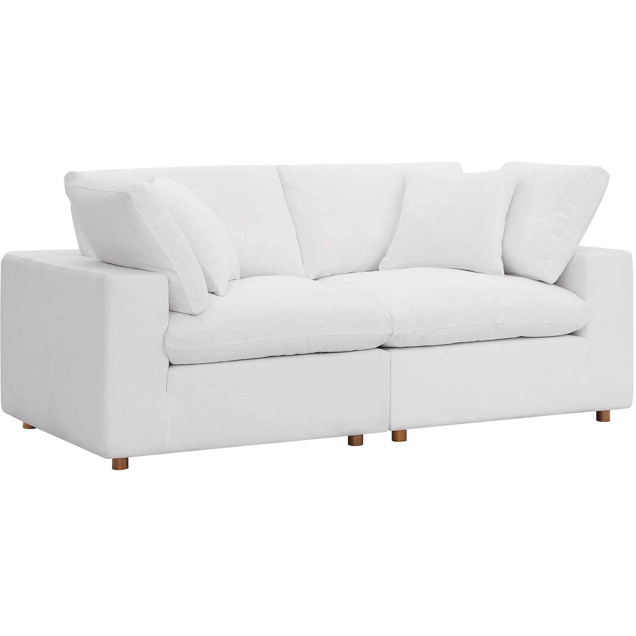 Carmen Down Filled Overstuffed Loveseat Pure White - Image 2