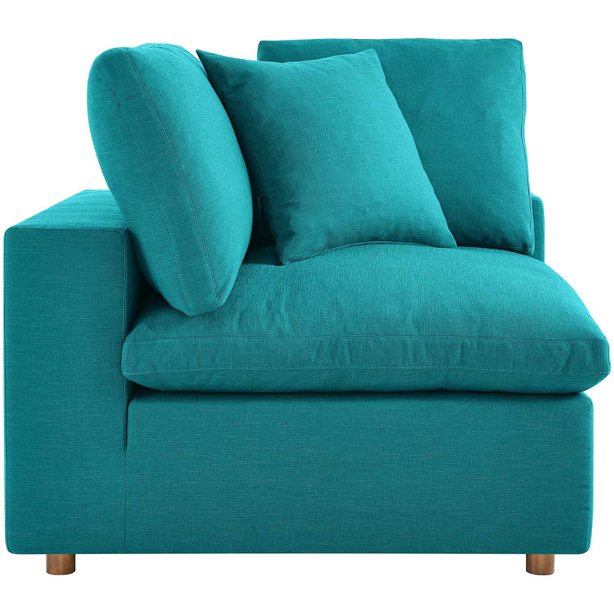 Carmen Down Filled Overstuffed Loveseat Teal - Image 6