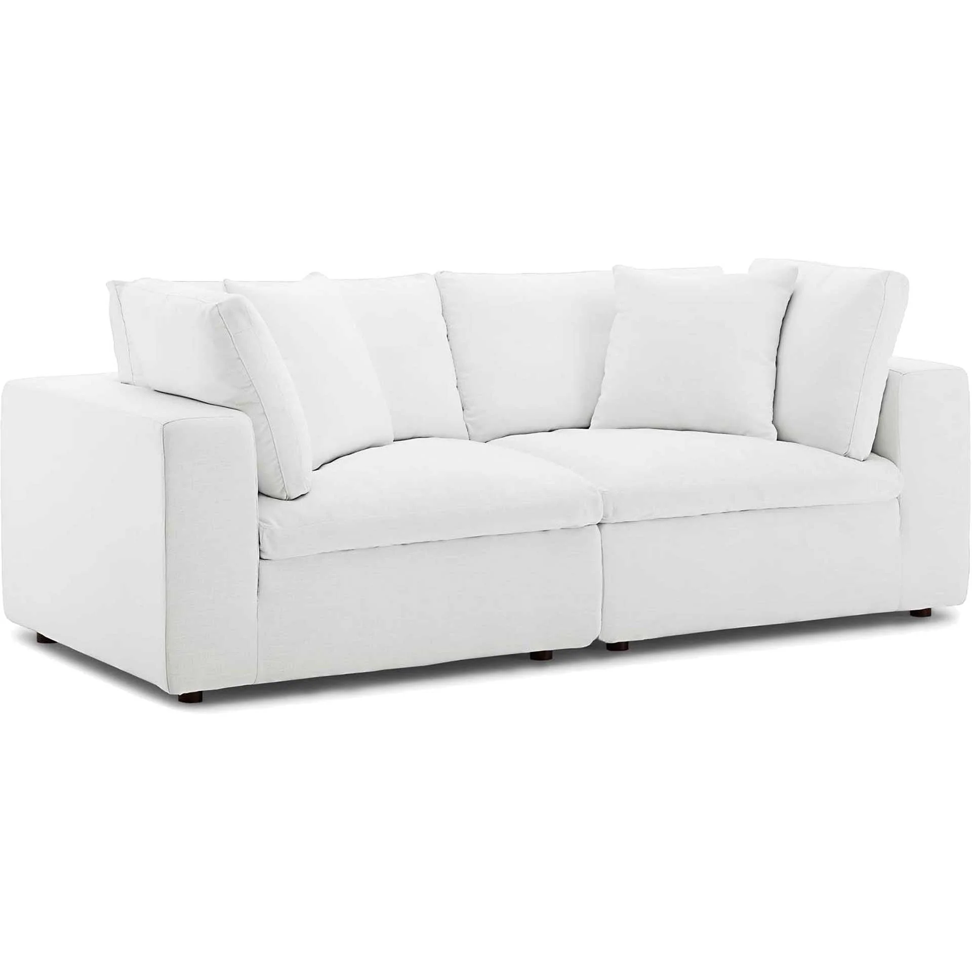 Carmen Down Filled Overstuffed Loveseat White - Image 2