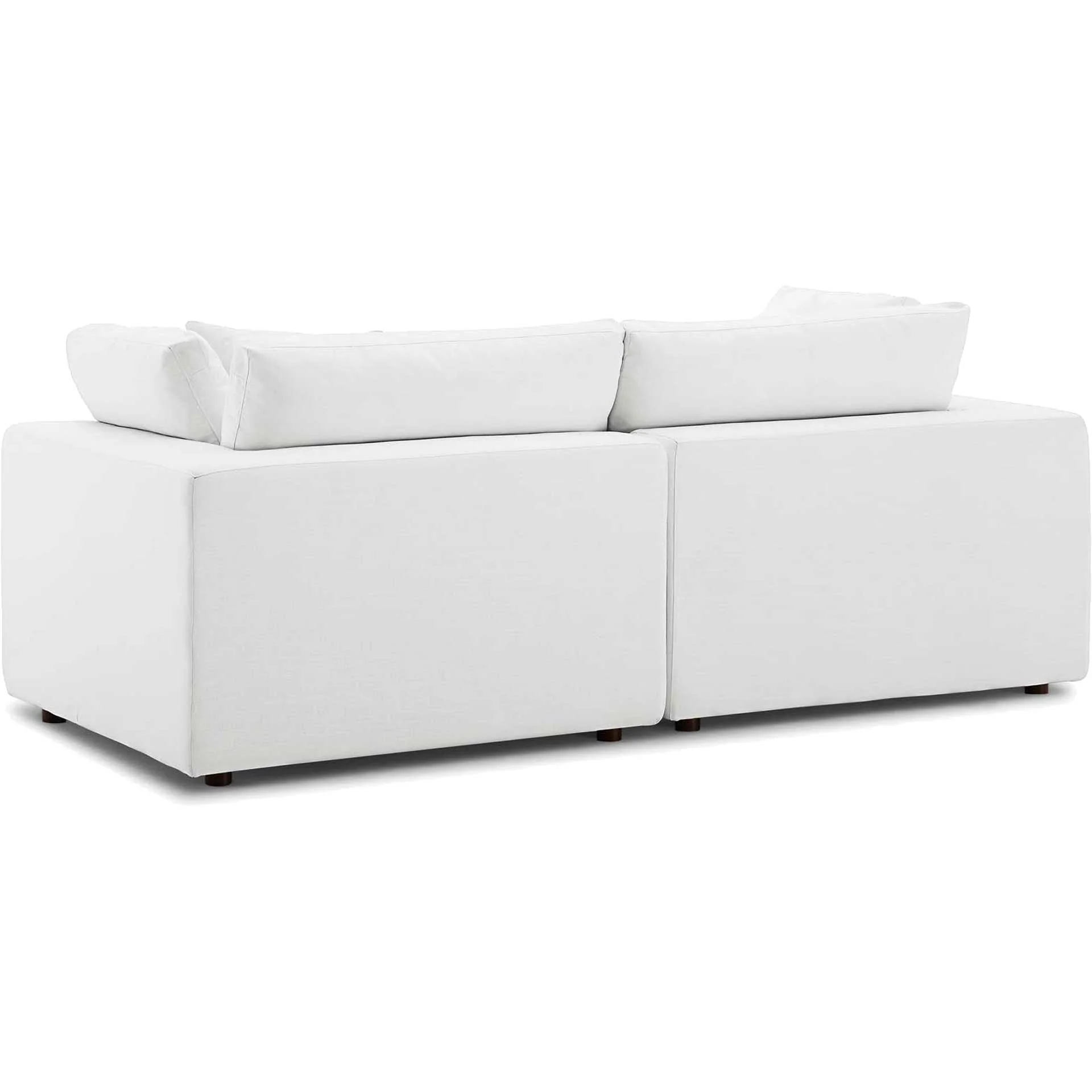 Carmen Down Filled Overstuffed Loveseat White - Image 3