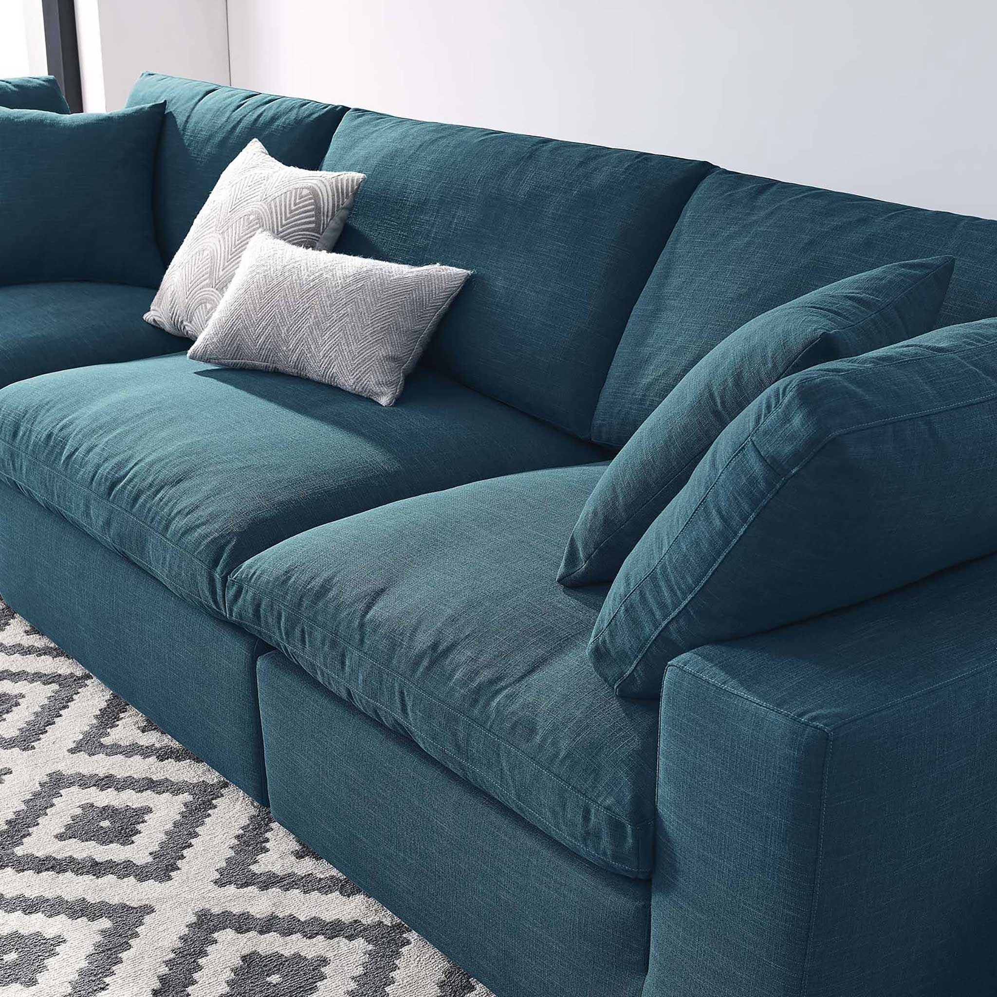Carmen Down Filled Overstuffed Sofa Azure - Image 10