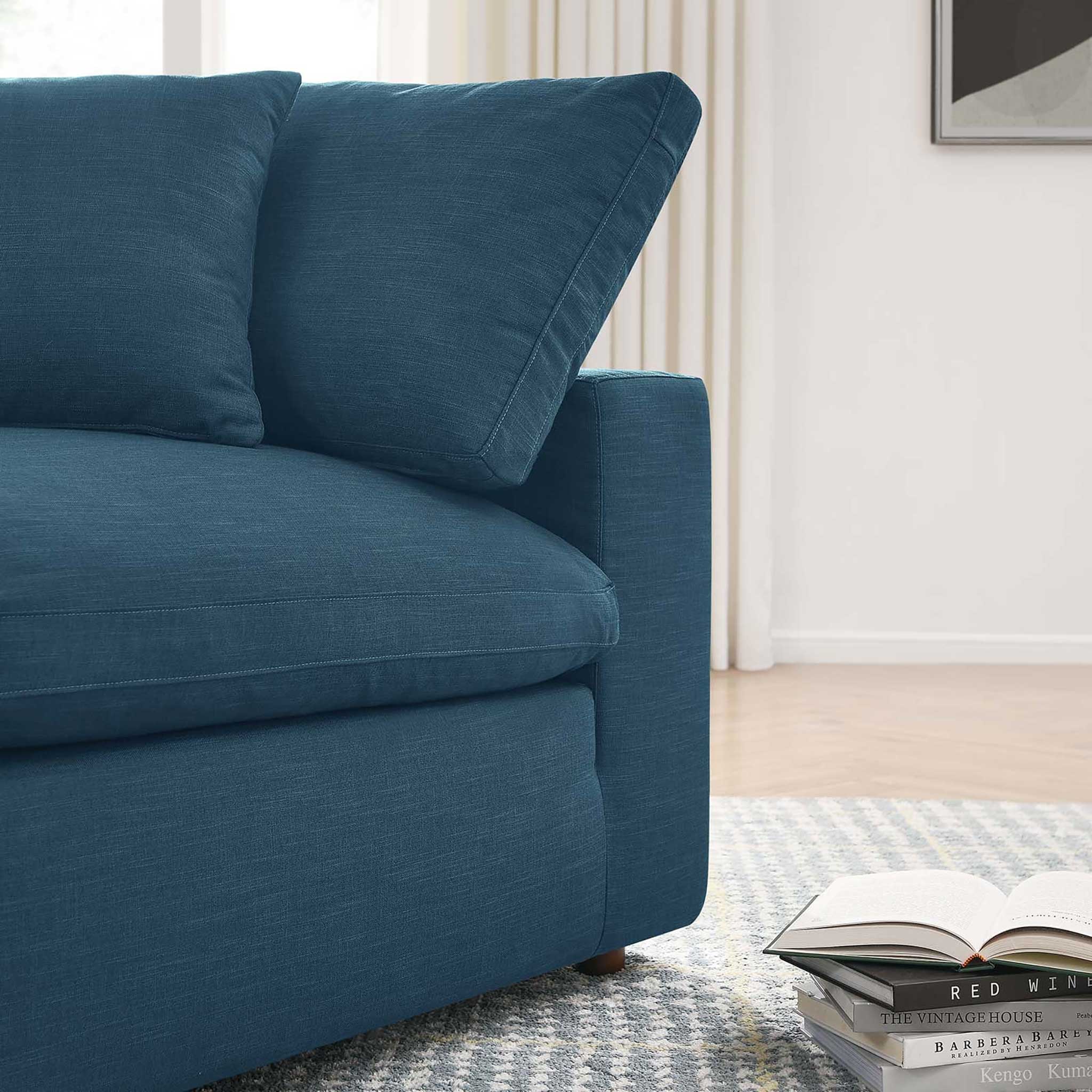 Carmen Down Filled Overstuffed Sofa Azure - Image 11