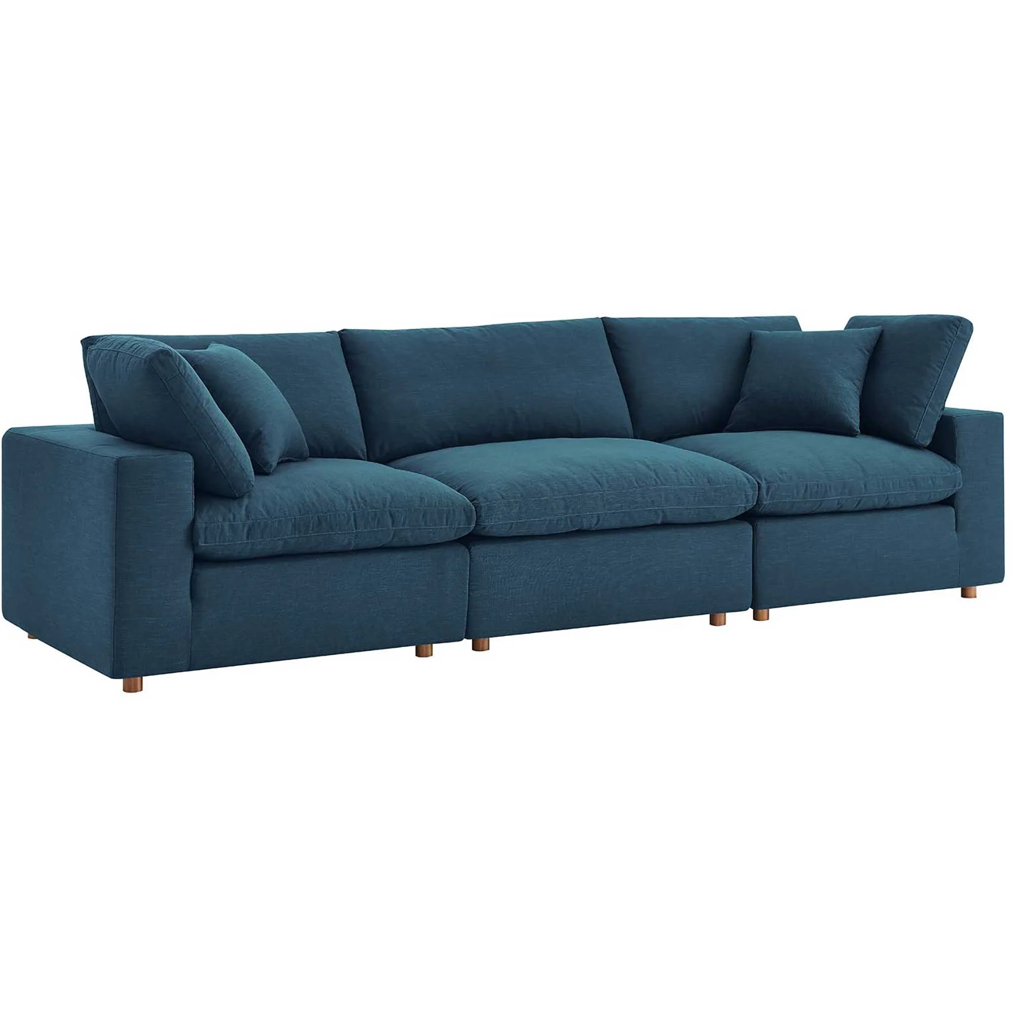 Carmen Down Filled Overstuffed Sofa Azure - Image 2