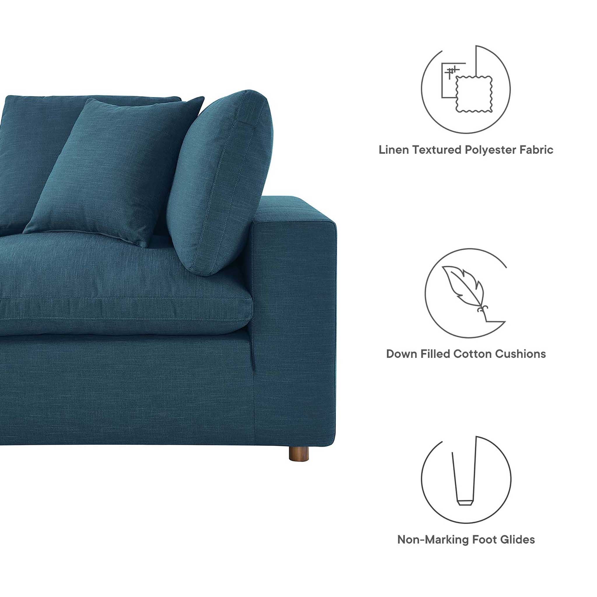 Carmen Down Filled Overstuffed Sofa Azure - Image 3