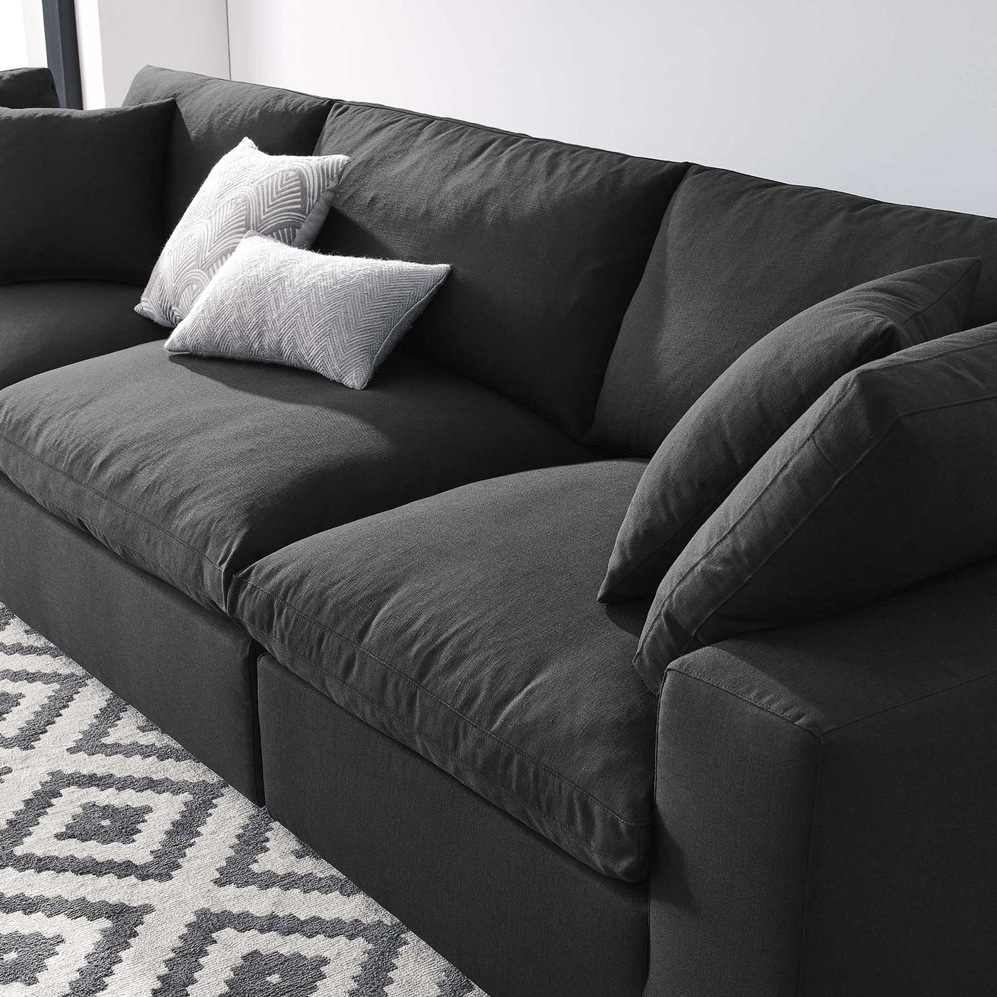 Carmen Down Filled Overstuffed Sofa Black - Image 10