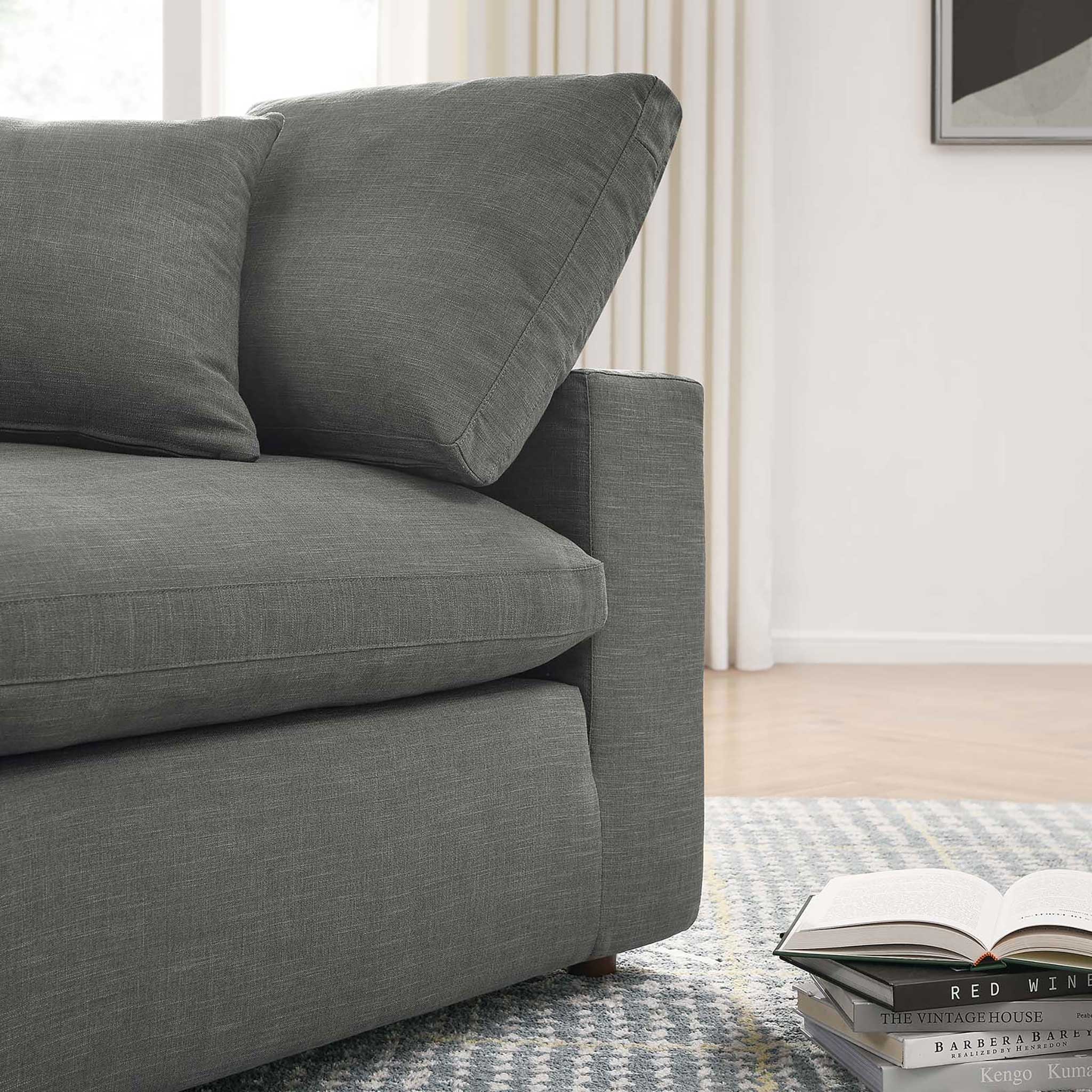 Carmen Down Filled Overstuffed Sofa Gray - Image 11