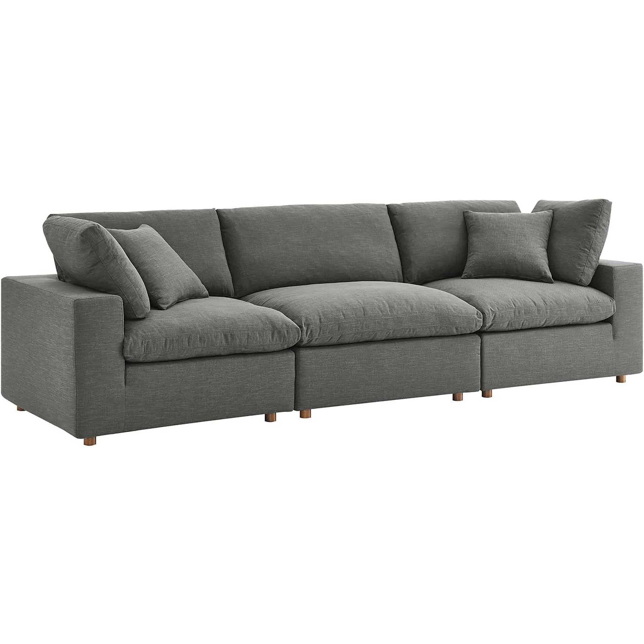 Carmen Down Filled Overstuffed Sofa Gray - Image 3