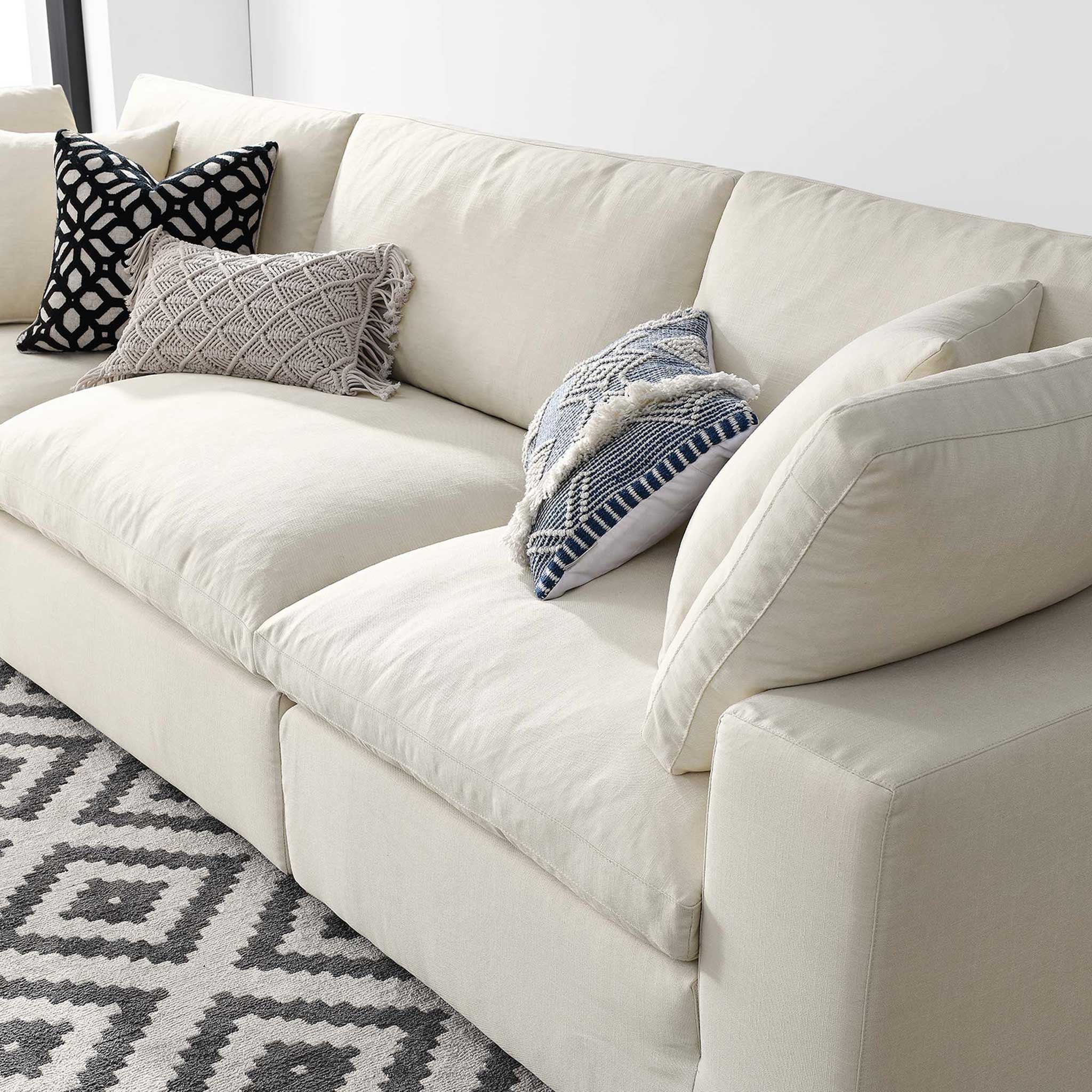 Carmen Down Filled Overstuffed Sofa Light Beige - Image 10