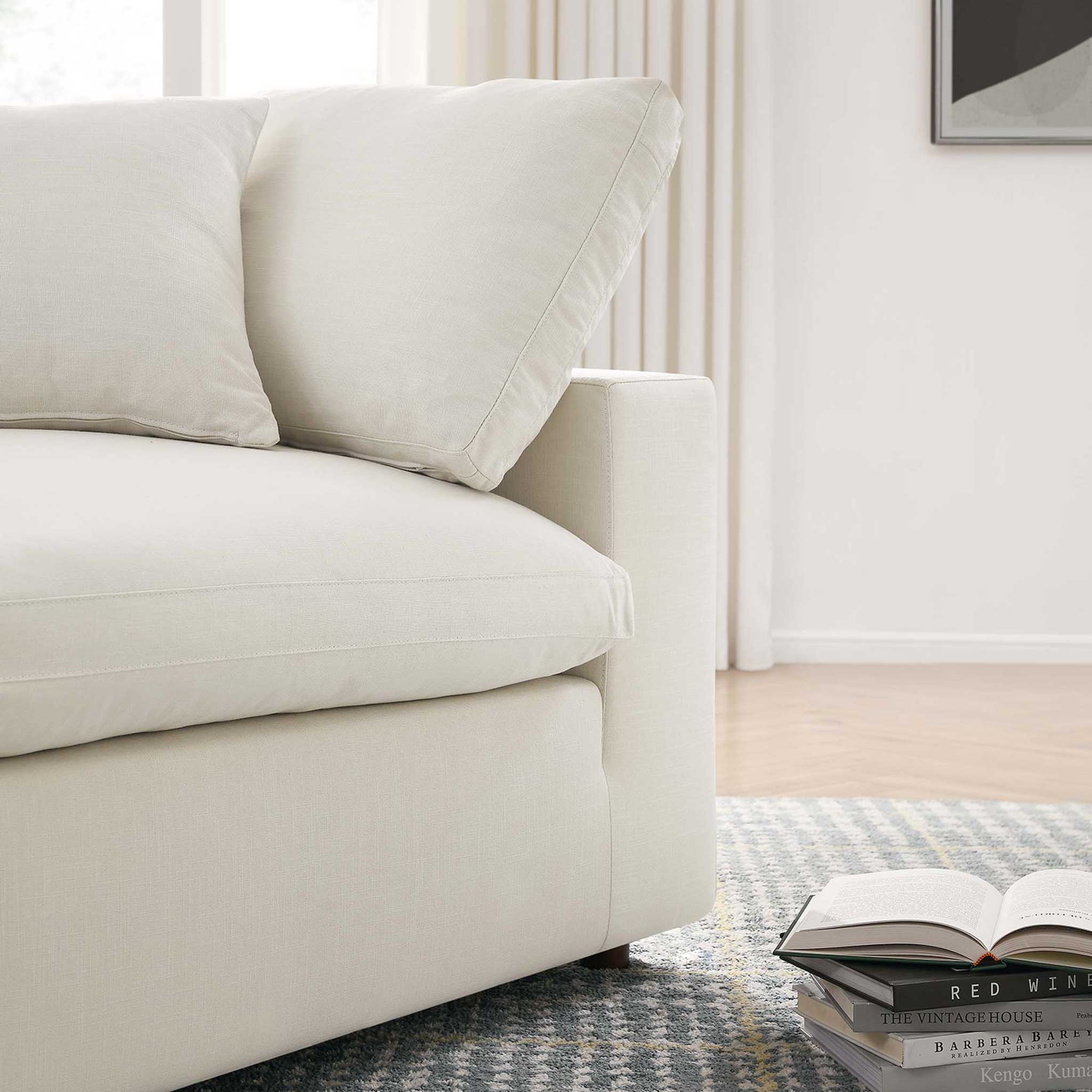 Carmen Down Filled Overstuffed Sofa Light Beige - Image 11