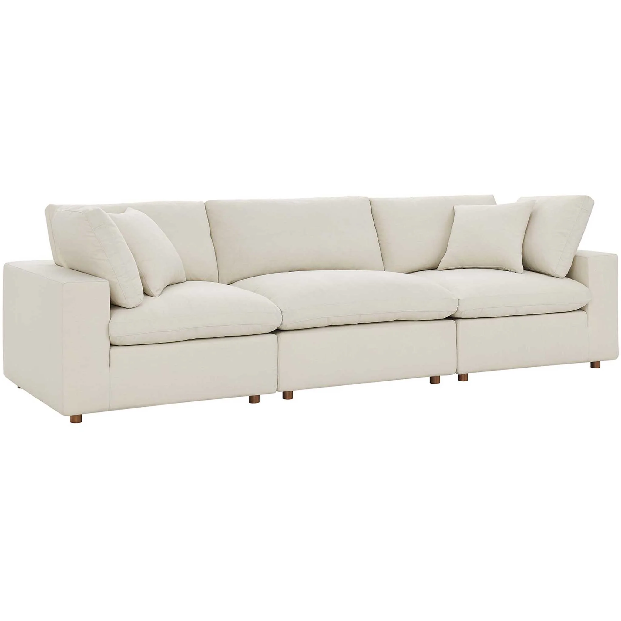 Carmen Down Filled Overstuffed Sofa Light Beige - Image 2