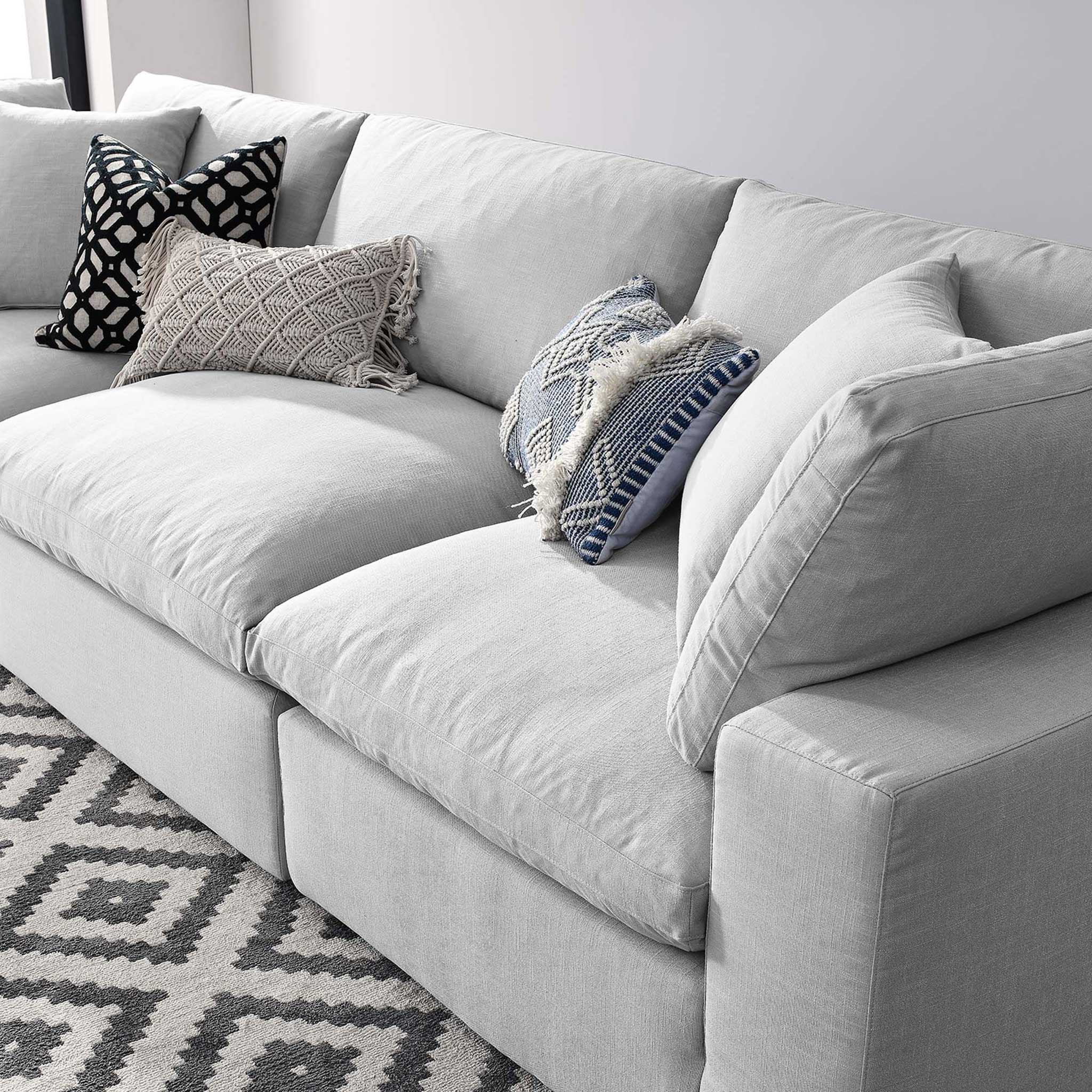 Carmen Down Filled Overstuffed Sofa Light Gray - Image 10