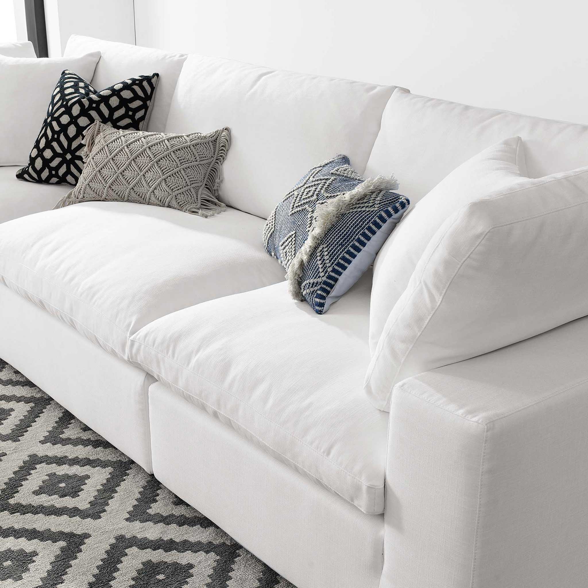 Carmen Down Filled Overstuffed Sofa Pure White - Image 10
