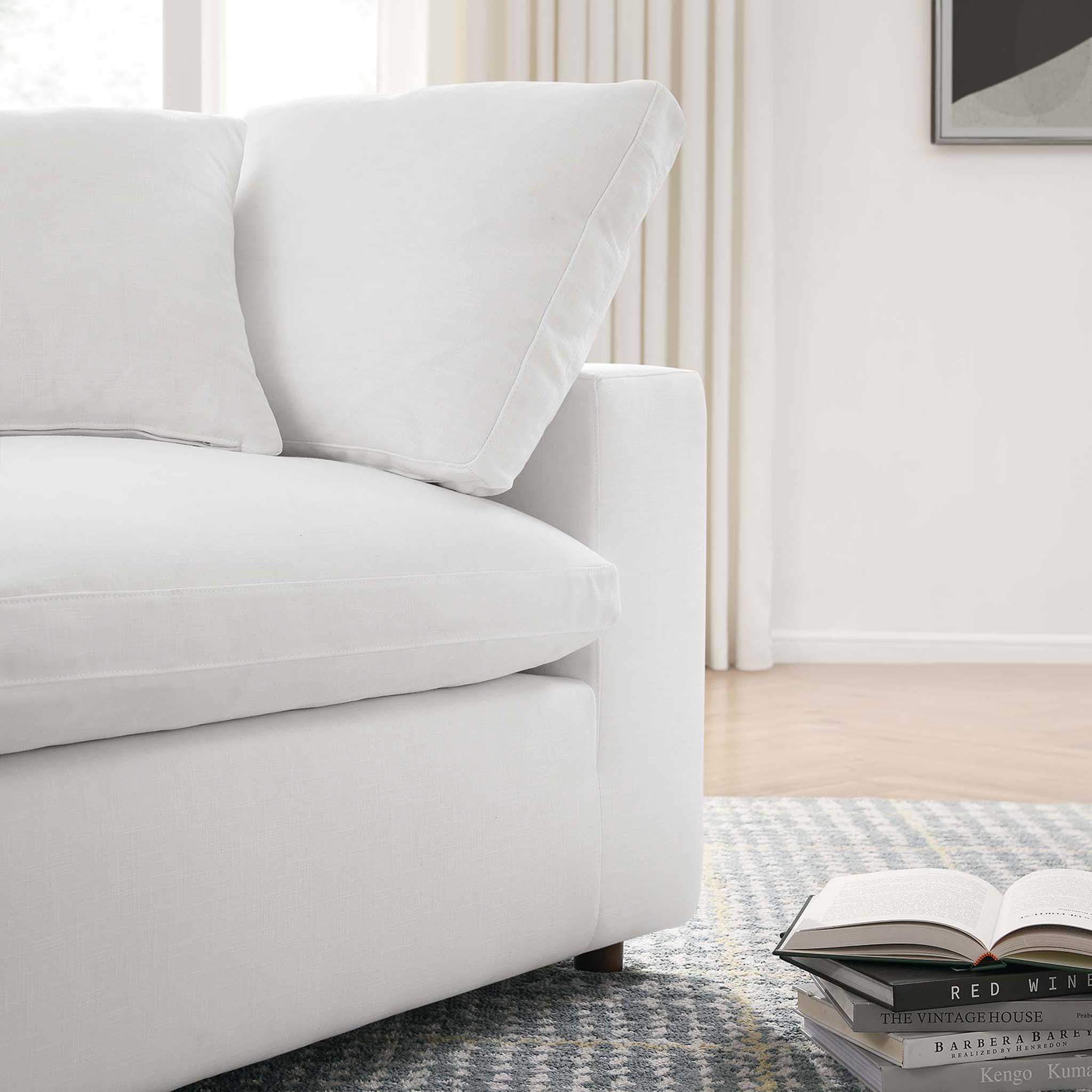 Carmen Down Filled Overstuffed Sofa Pure White - Image 11