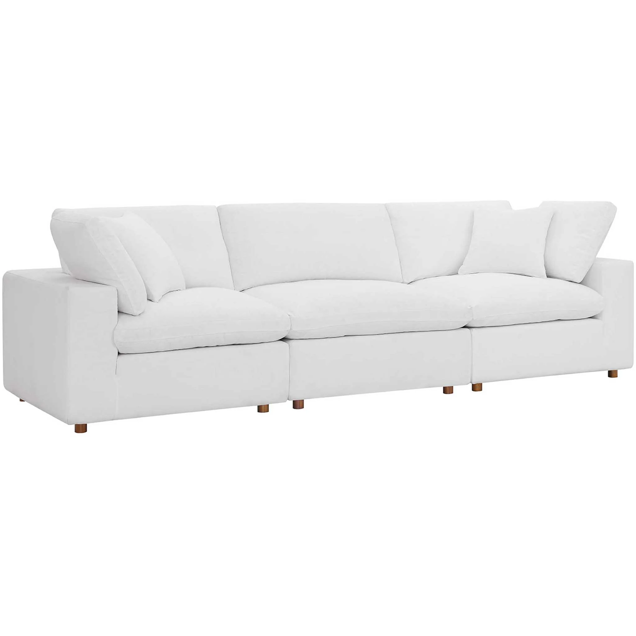 Carmen Down Filled Overstuffed Sofa Pure White - Image 3