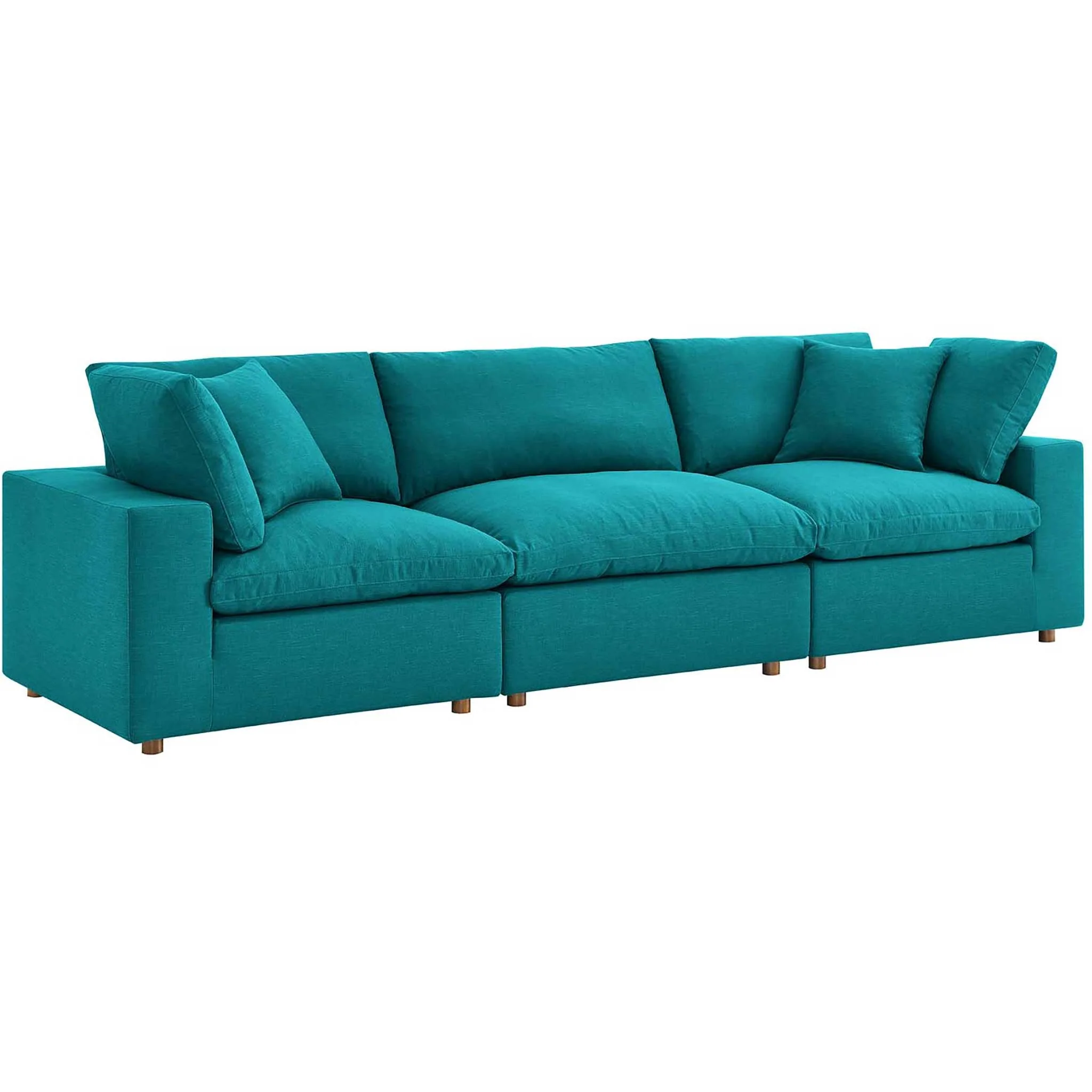 Carmen Down Filled Overstuffed Sofa Teal - Image 2