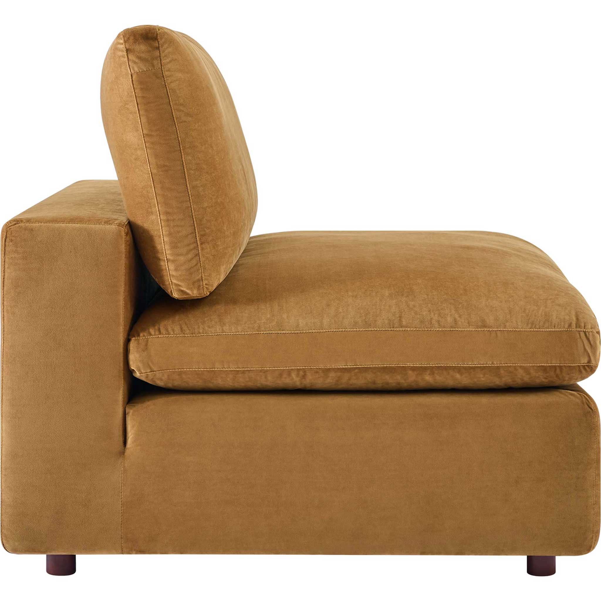 Carmen Down Filled Overstuffed Velvet Sofa Cognac - Image 7