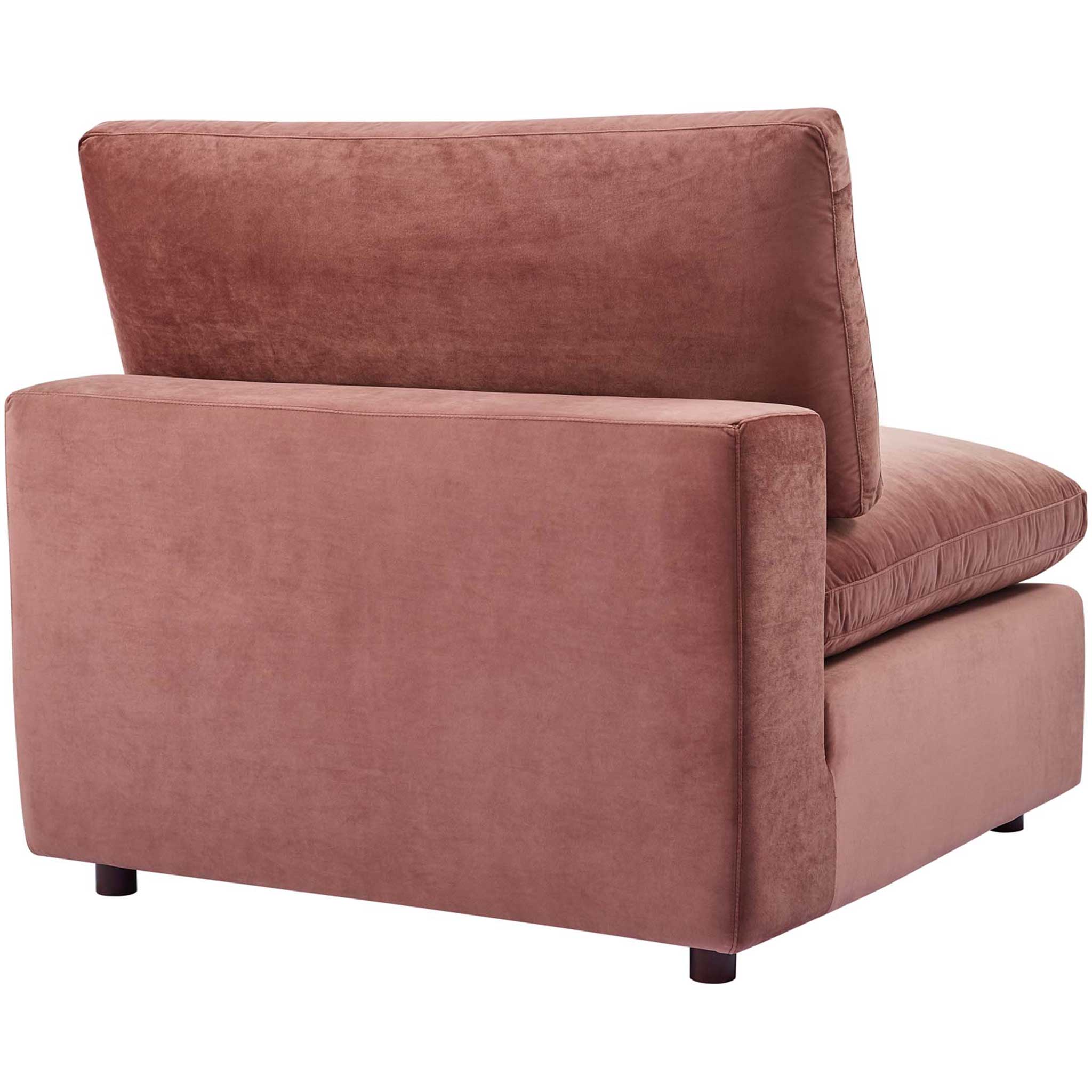 Carmen Down Filled Overstuffed Velvet Sofa Dusty Rose - Image 6
