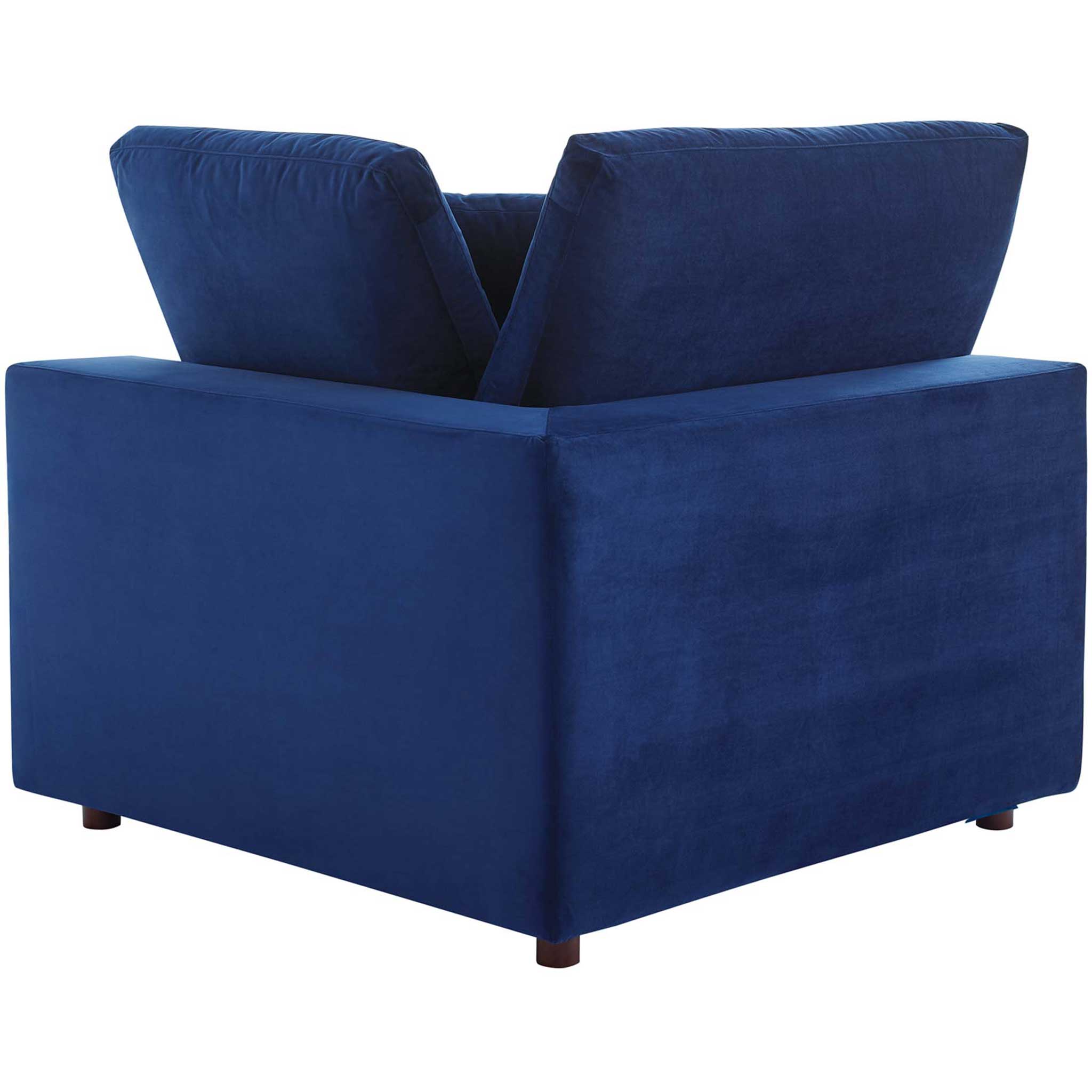 Carmen Down Filled Overstuffed Velvet Sofa Navy - Image 4