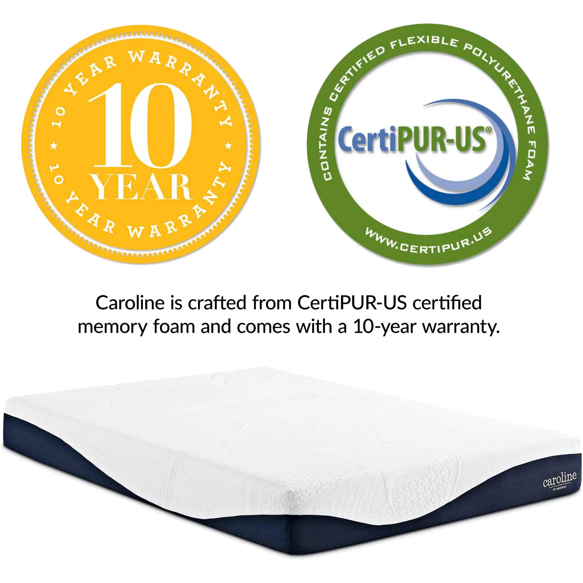 Caroline 10" Foam Mattress White - Image 3