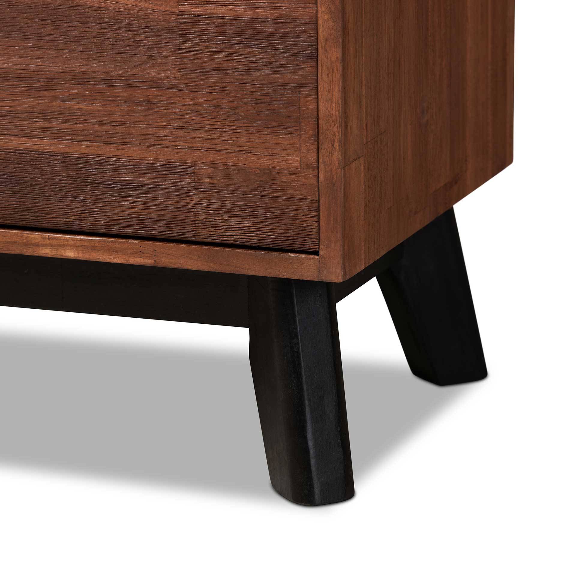 Caroline 2-Door Wood Sideboard Brown/Black - Image 6