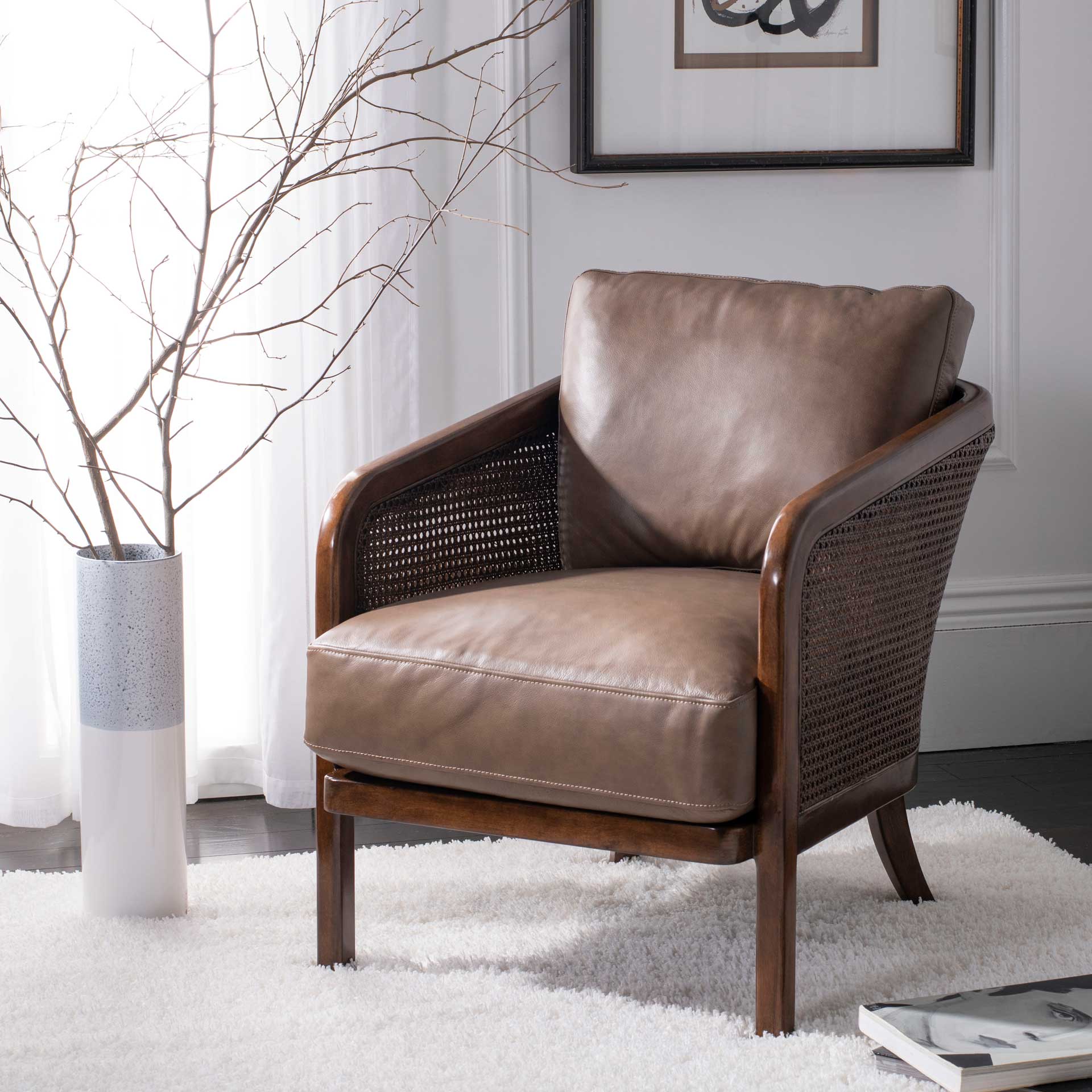 Caroline Barrel Back Chair Dark Brown - Image 10