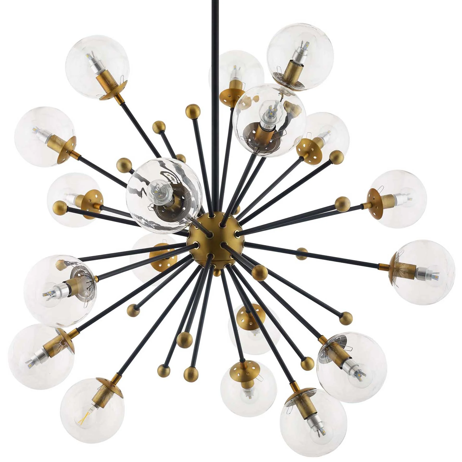 Caroline Clear Glass Chandelier Brass Gold/Black - Image 2