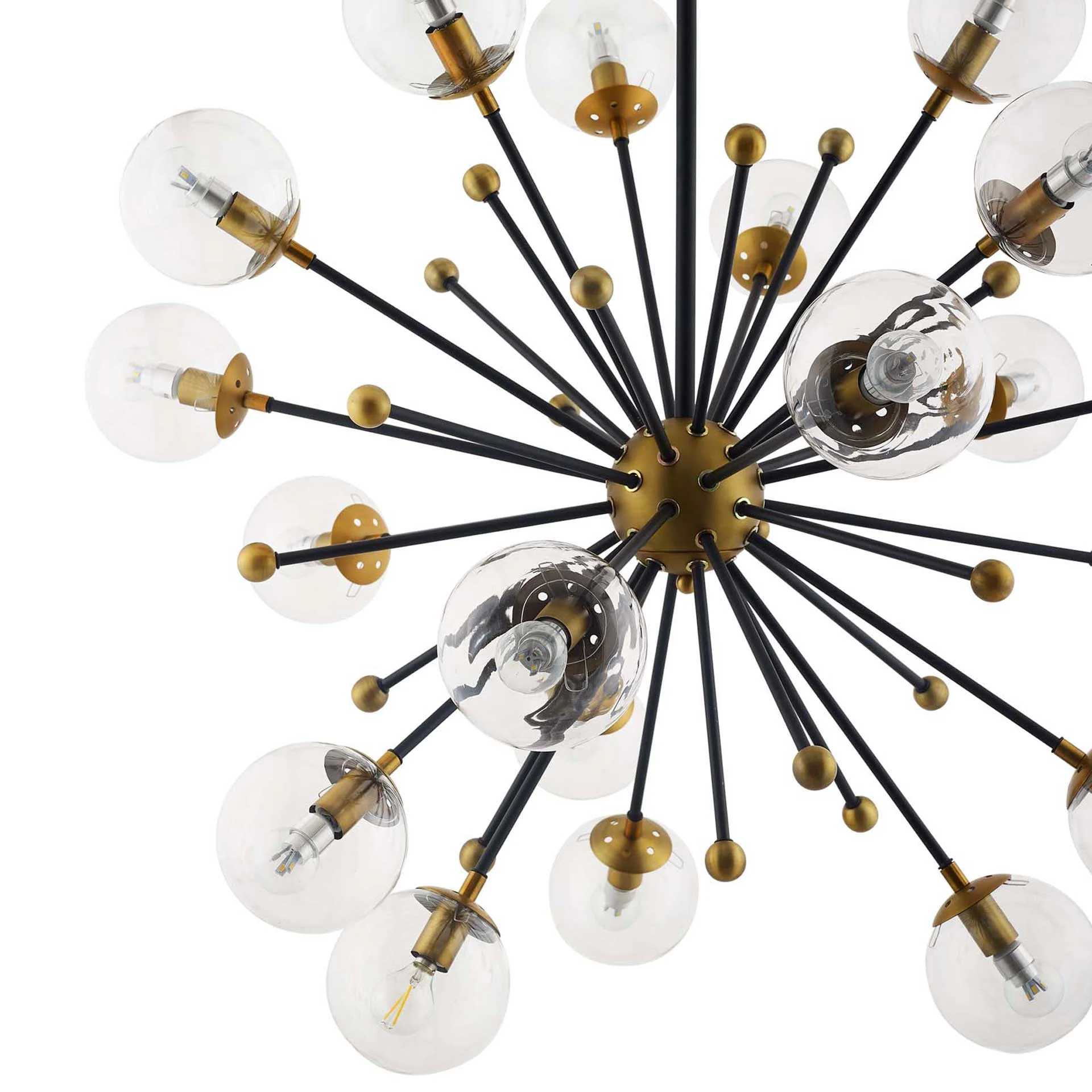 Caroline Clear Glass Chandelier Brass Gold/Black - Image 3