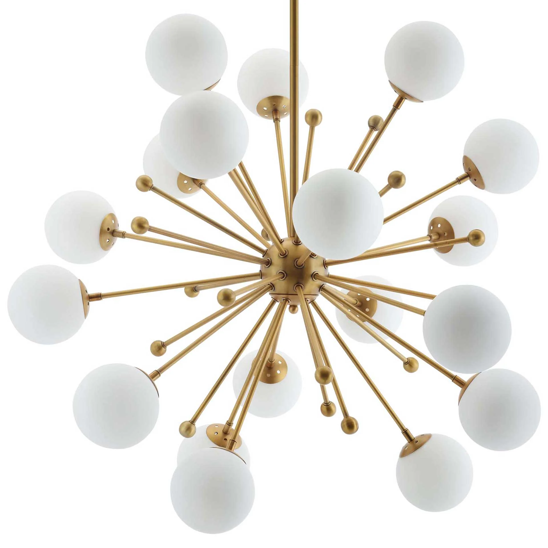 Caroline White Glass Chandelier White/Brass Gold - Image 2