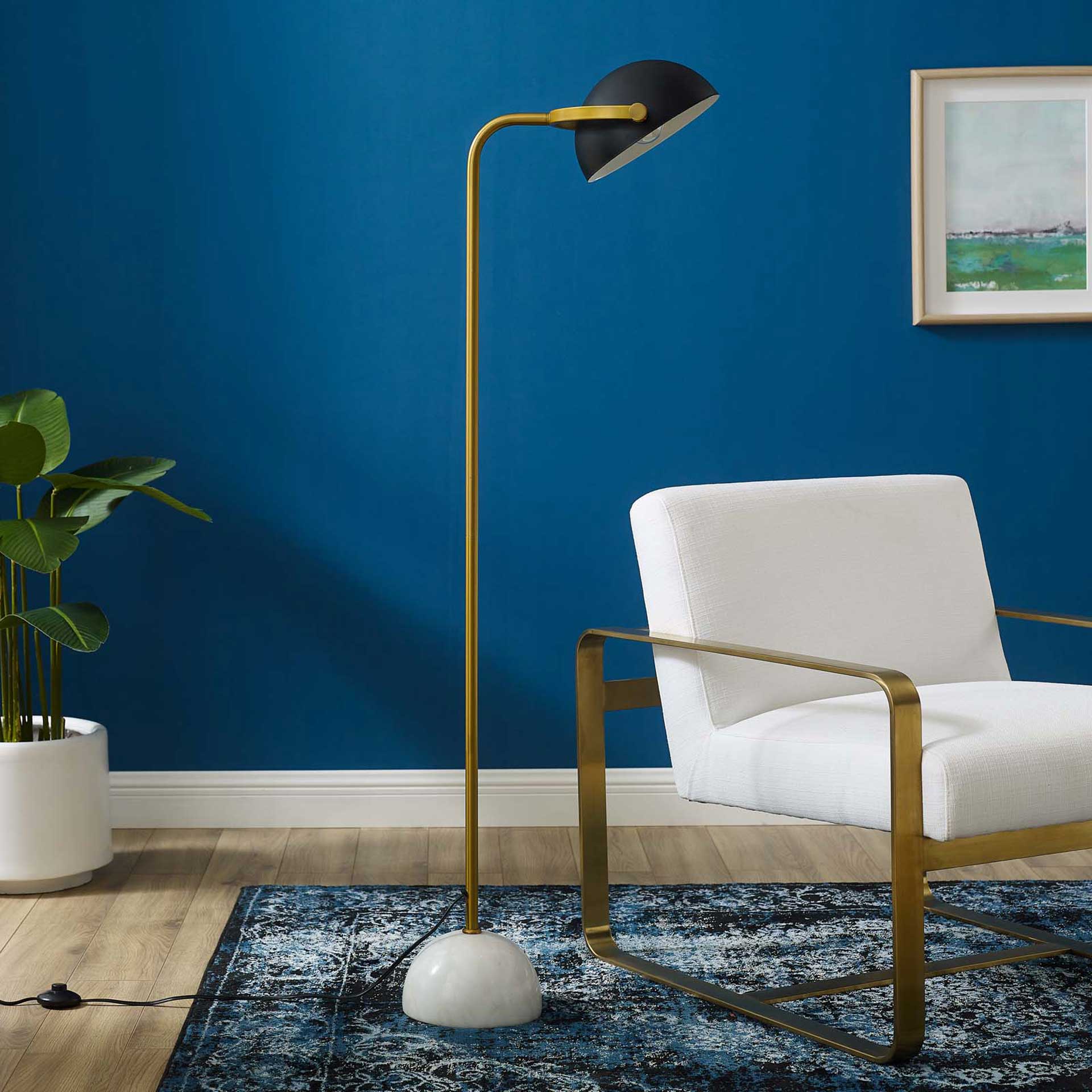 Carson Bronze and White Marble Floor Lamp Bronze/White - Image 4