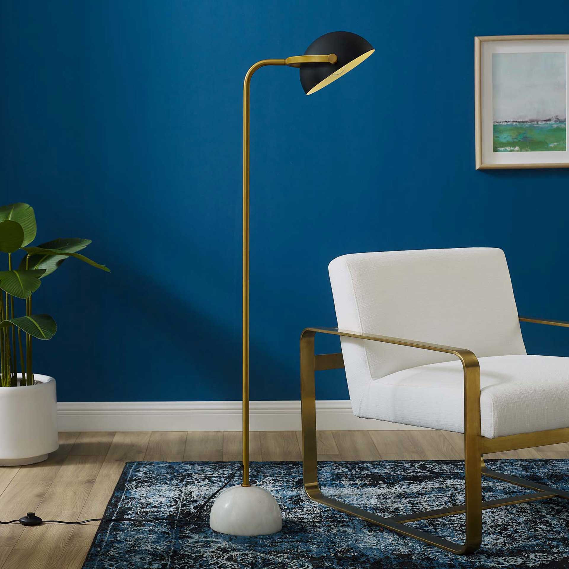 Carson Bronze and White Marble Floor Lamp Bronze/White - Image 5