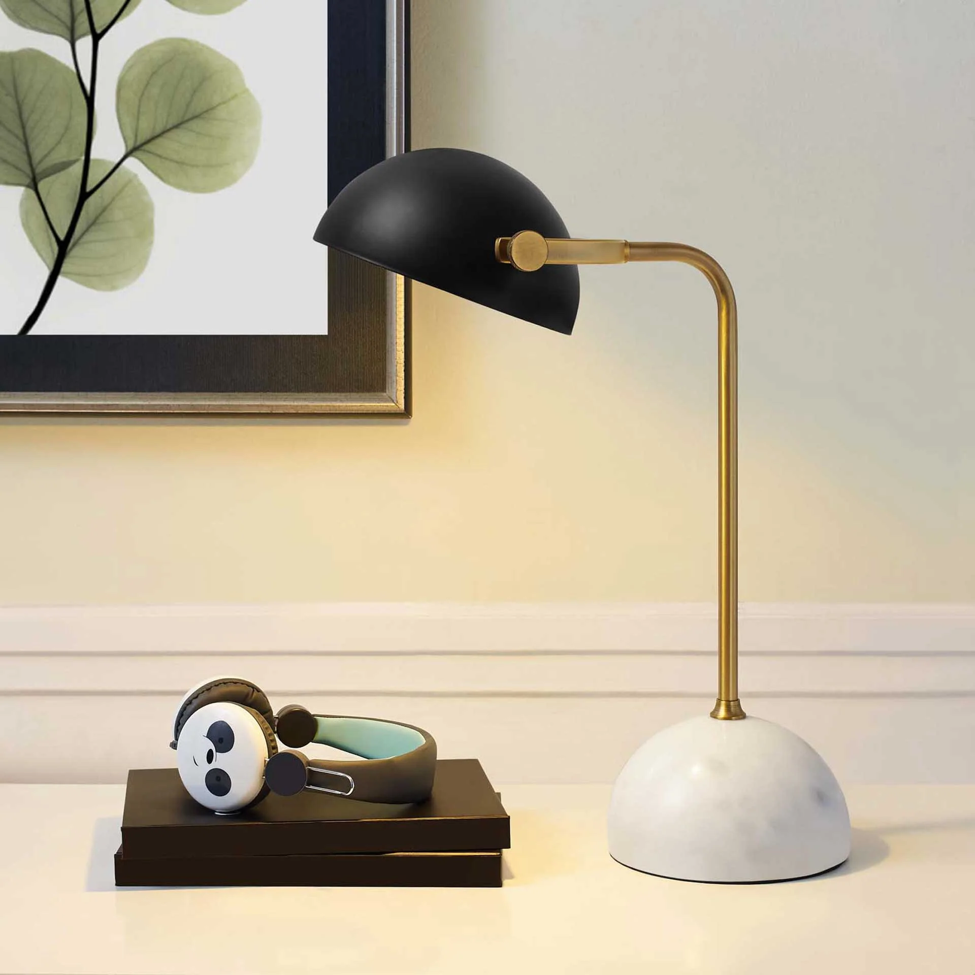 Carson Bronze and White Marble Table Lamp Bronze/White - Image 3