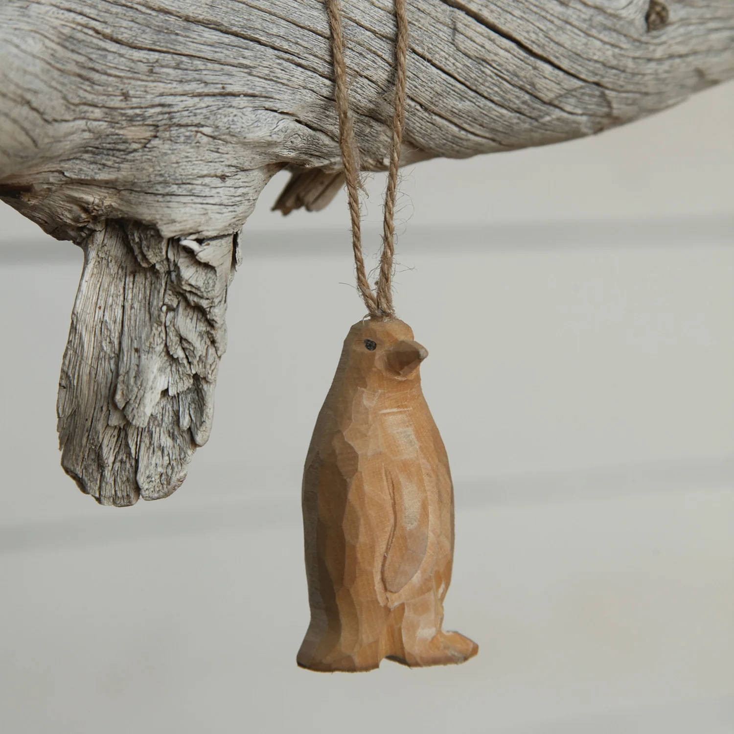 Carved Wood Penguin Ornament - Image 2