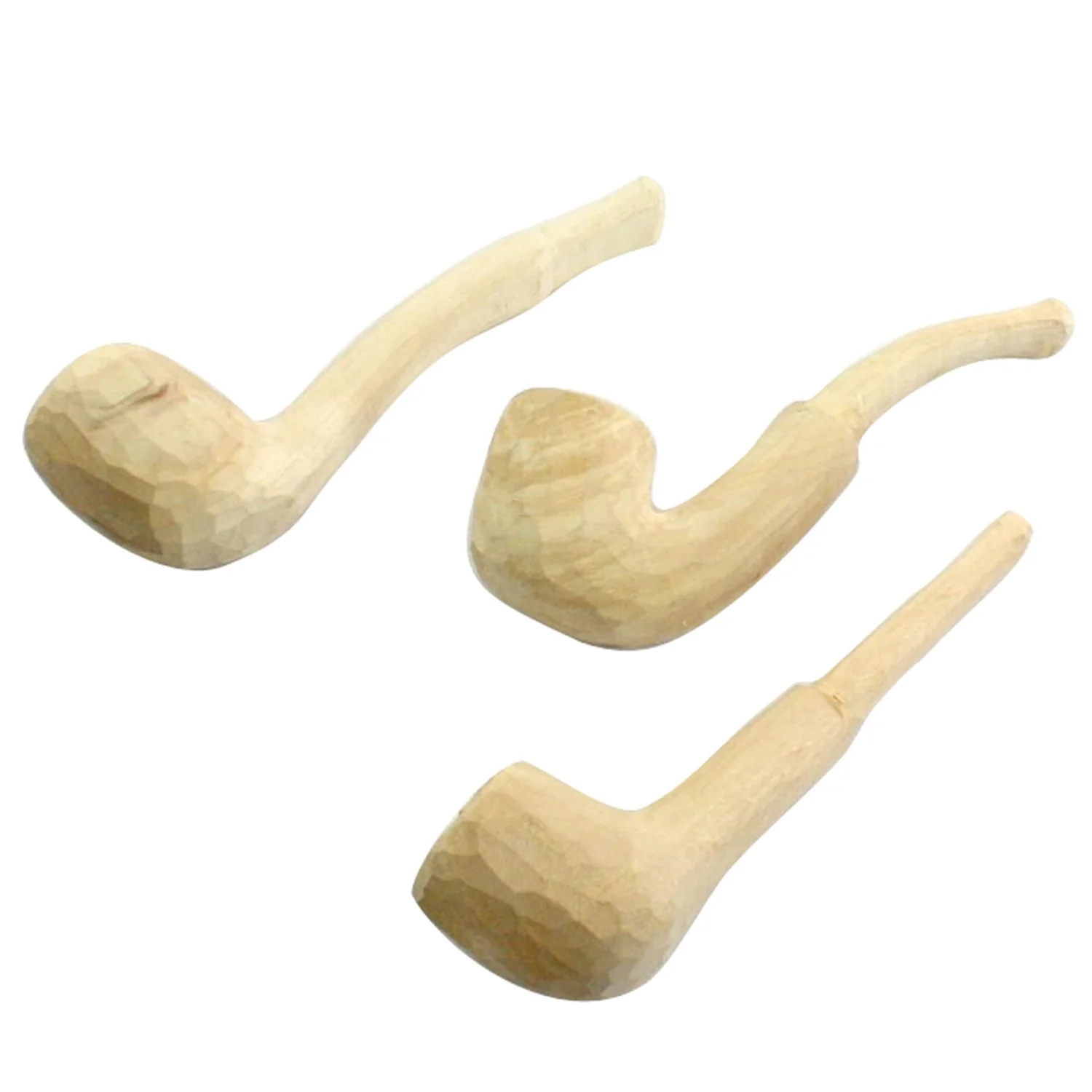 Carved Wood Pipes (Set of 3) - Image 2