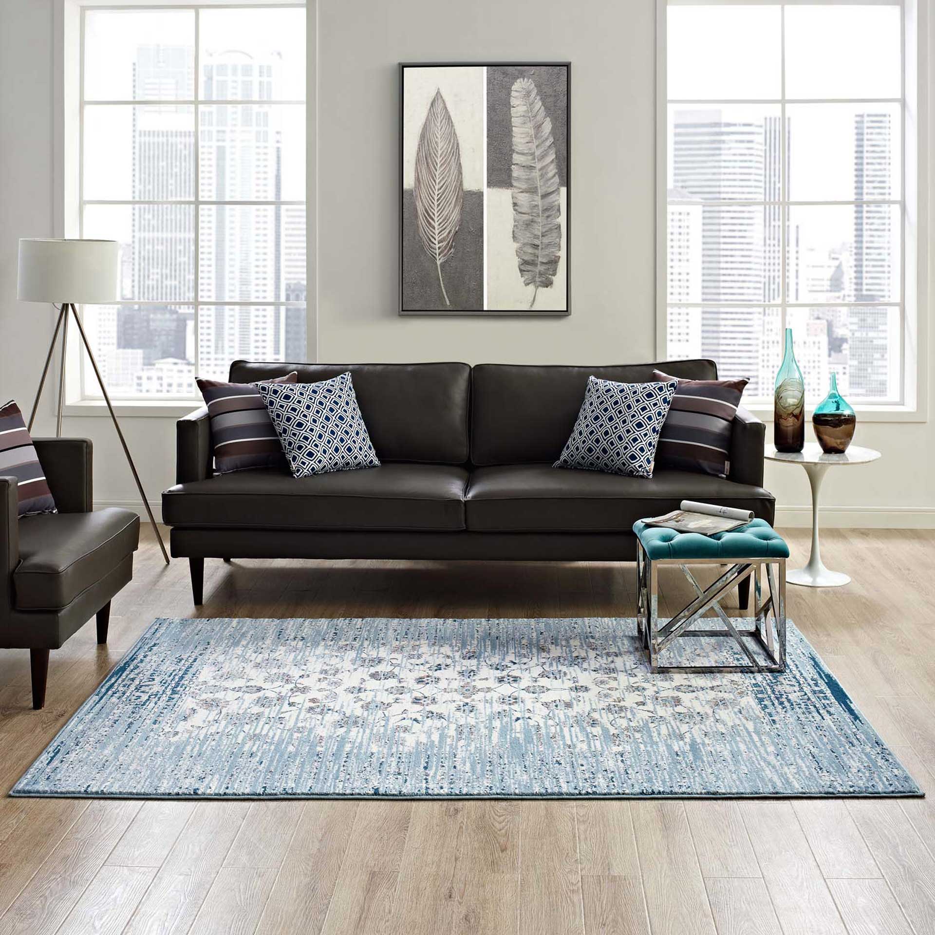 Carver Area Rug Moroccan Blue/Ivory - Image 6