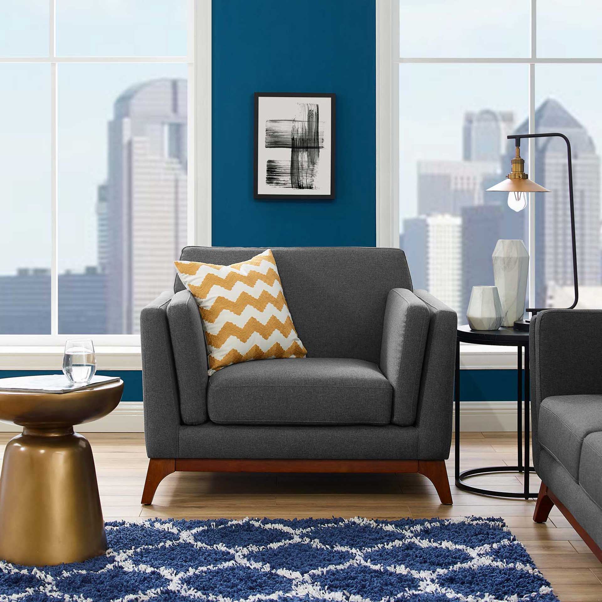 Casa Upholstered Fabric Armchair Gray - Image 5