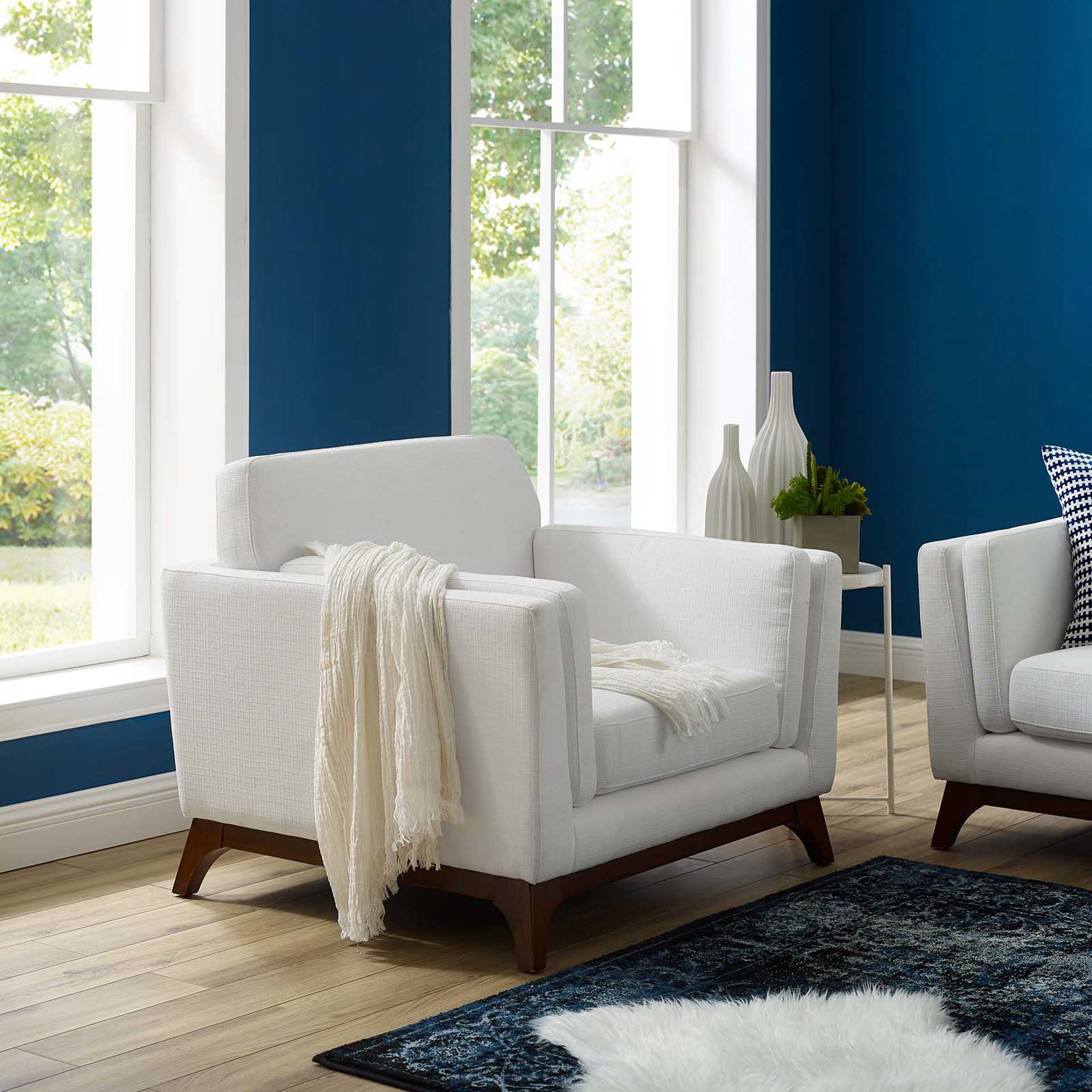 Casa Upholstered Fabric Armchair White - Image 5