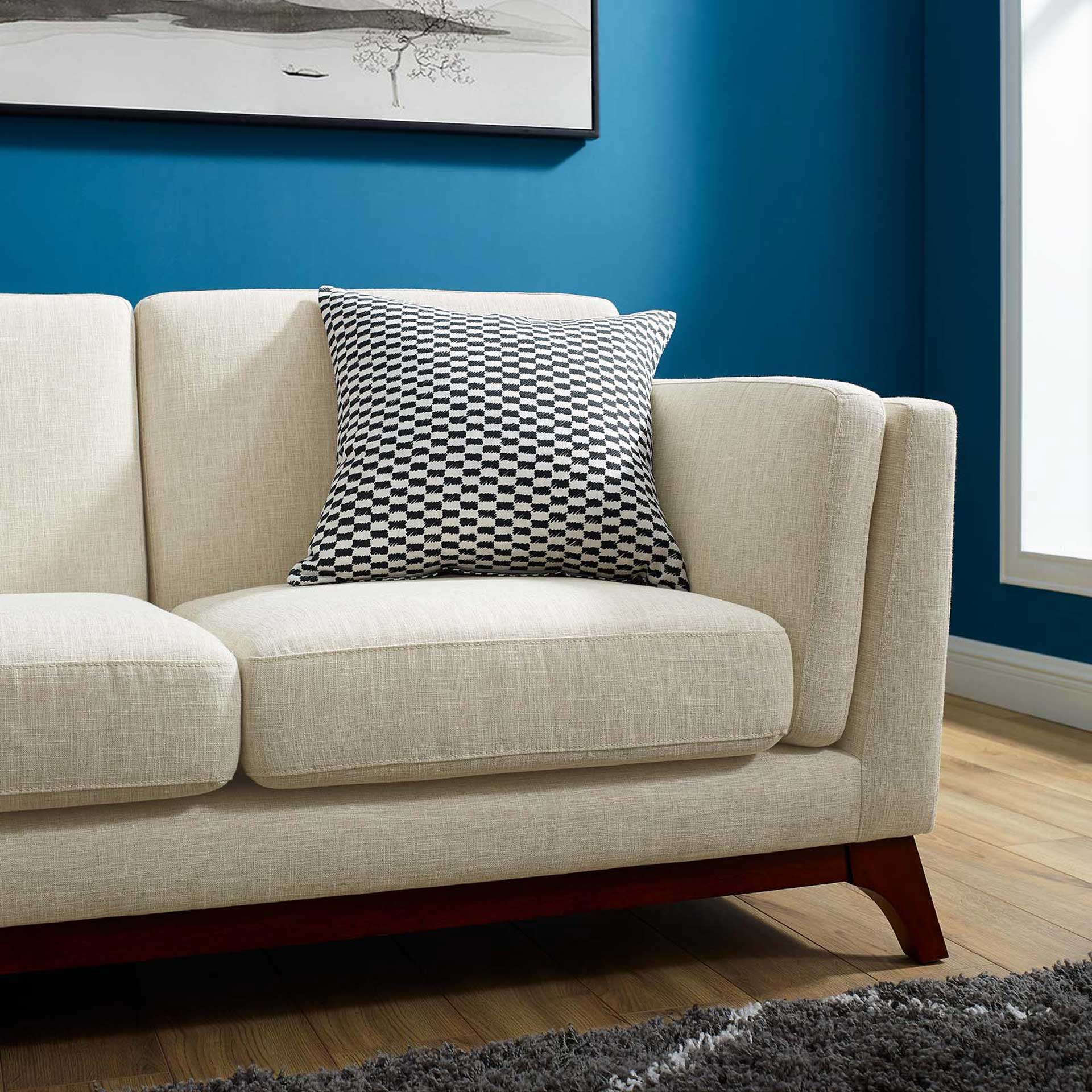 Casa Upholstered Fabric Sofa Beige - Image 4
